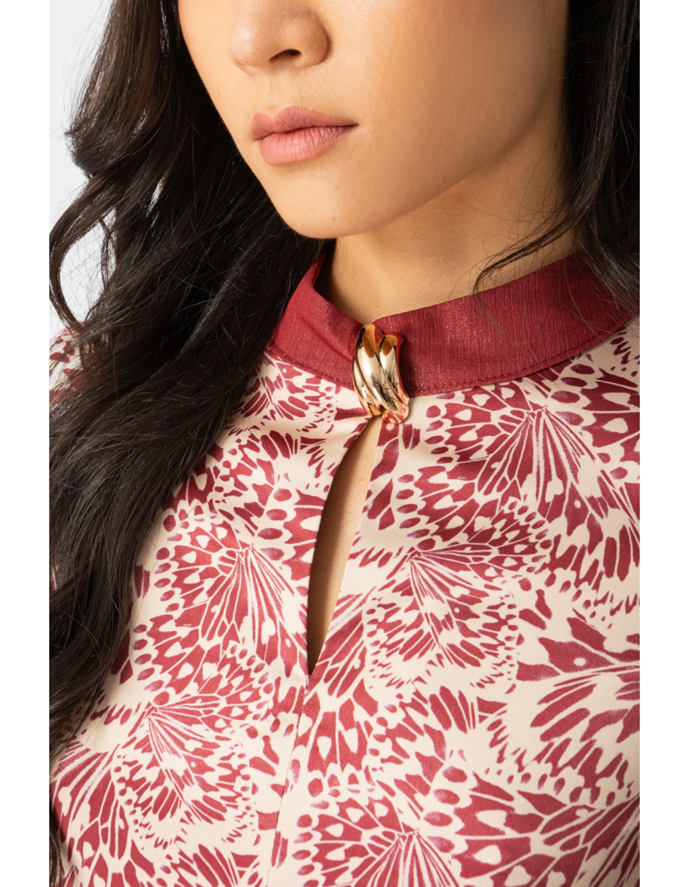 Μπλούζα εμπριμέ σατέν Gatsby