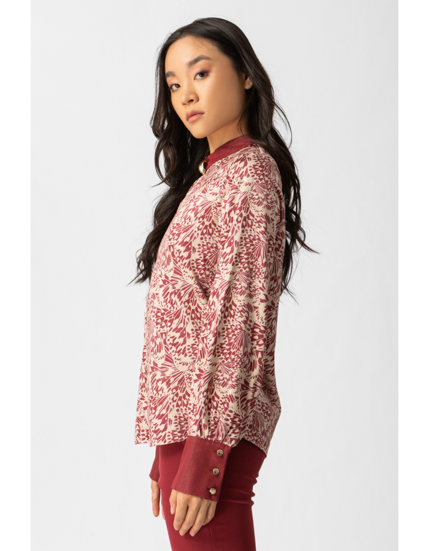 Μπλούζα εμπριμέ σατέν Gatsby