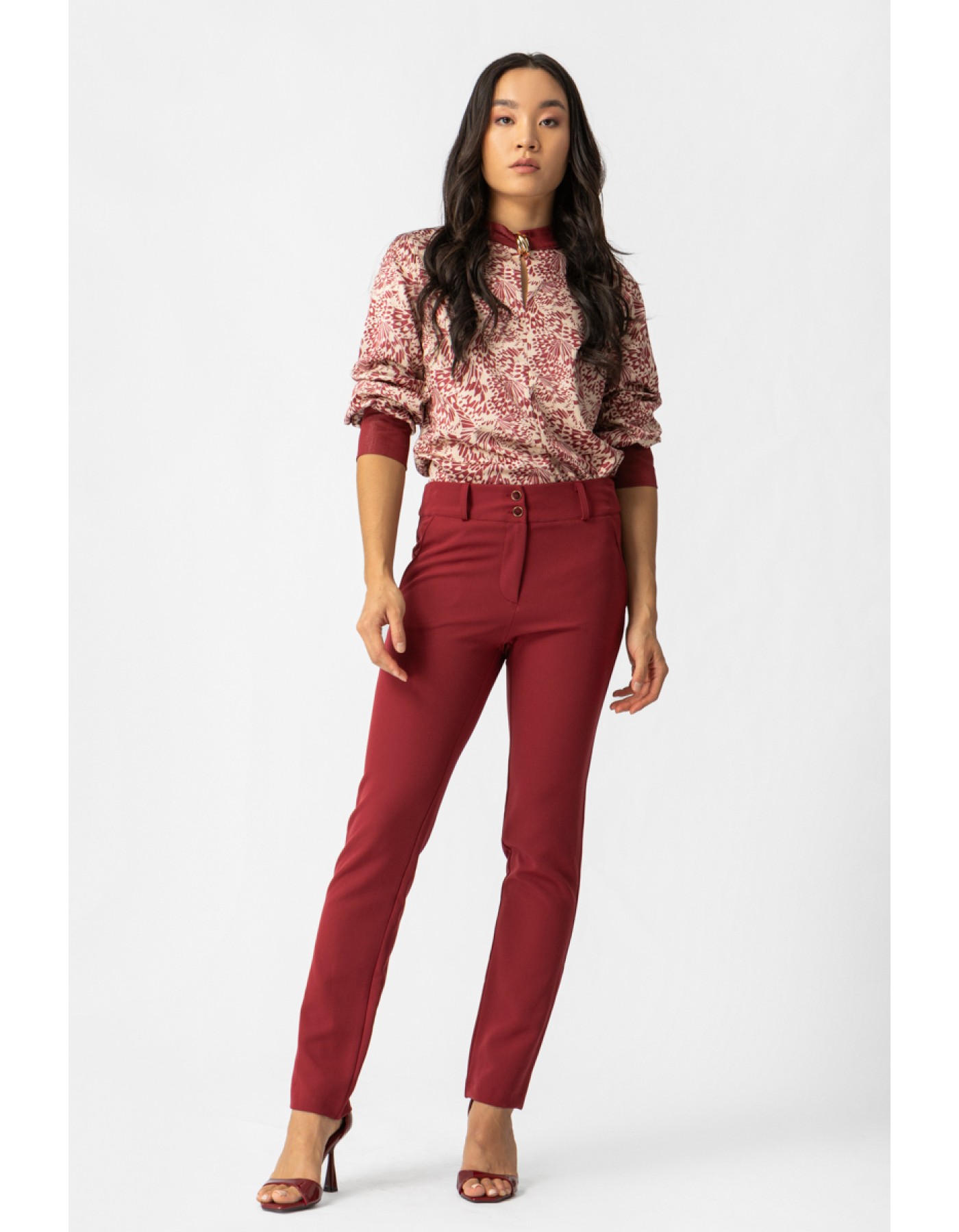 Μπλούζα εμπριμέ σατέν Gatsby