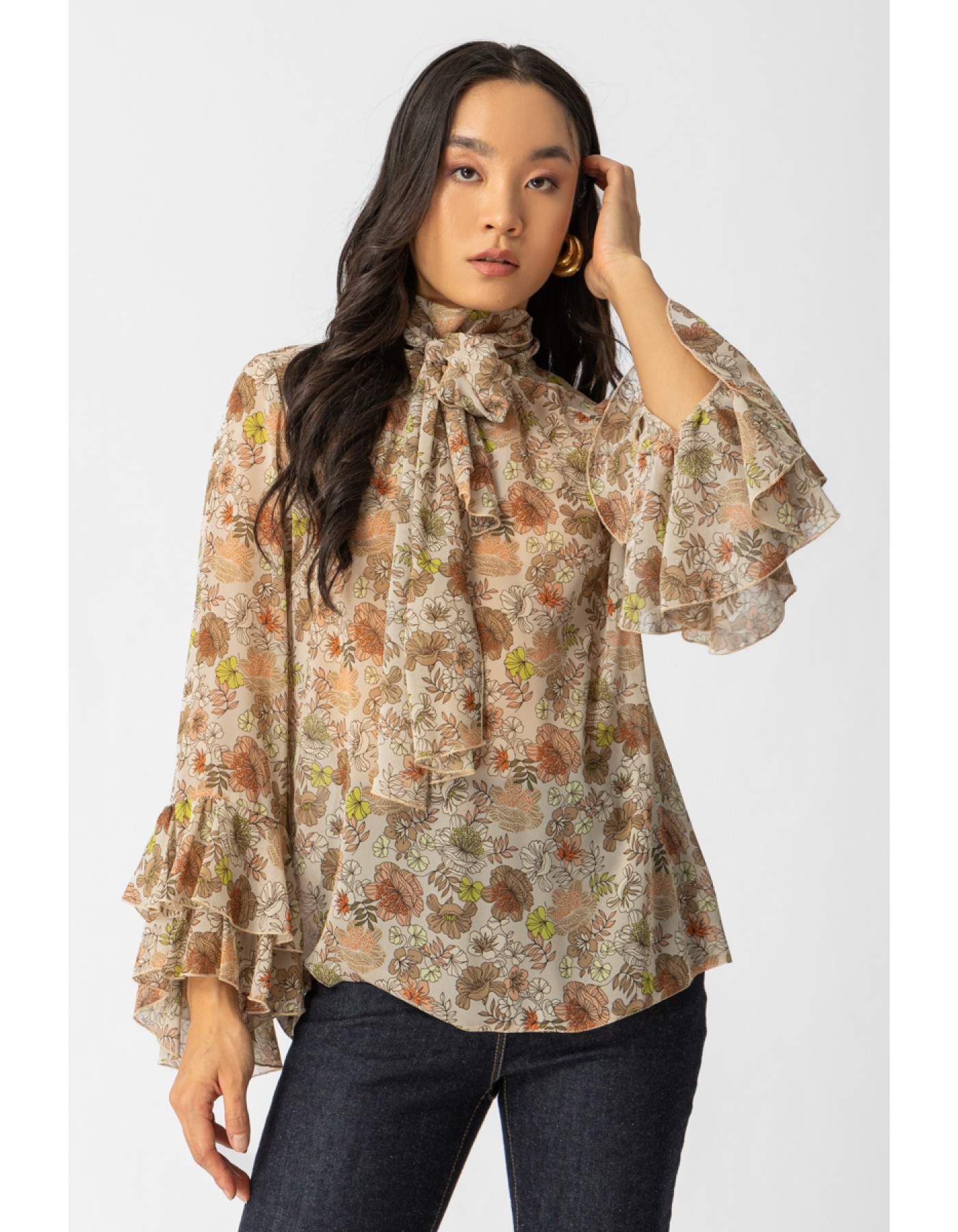 Μπλούζα διαφάνεια εμπριμέ Felix