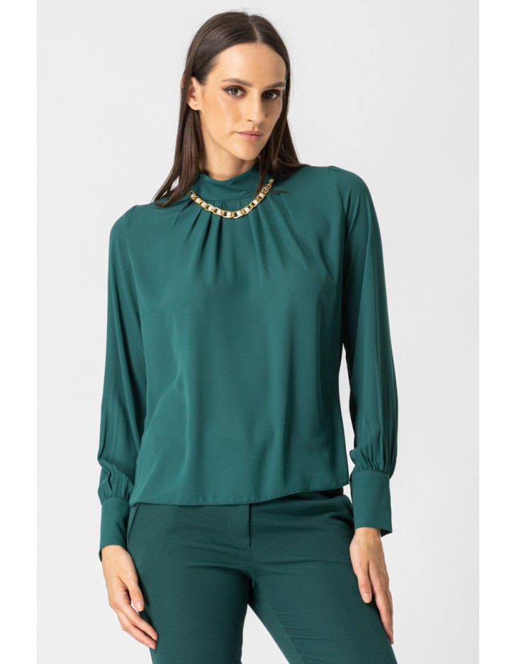 Μπλούζα ζορζέτα με αλυσίδα Μπλούζα ζορζέτα με αλυσίδα