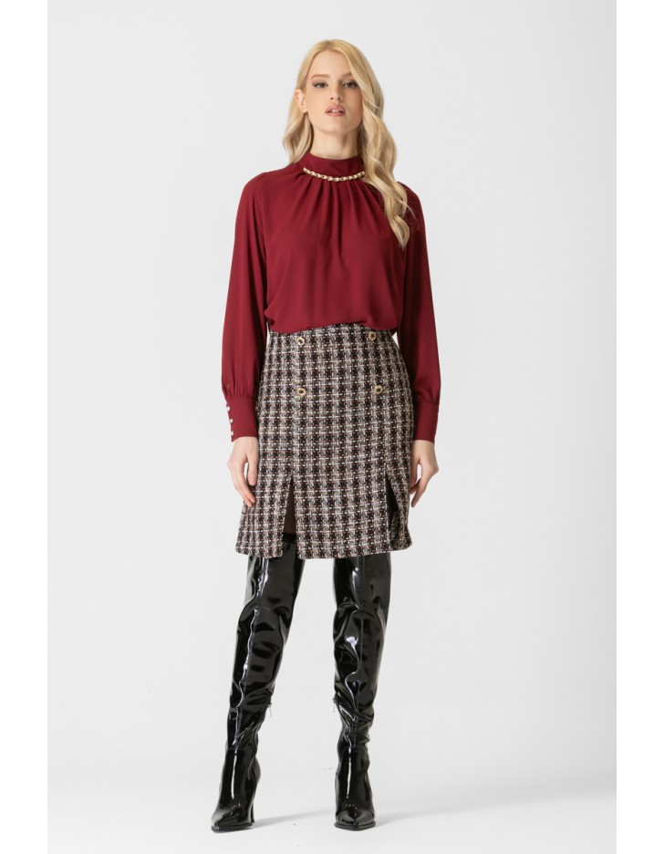 Μπλούζα ζορζέτα με αλυσίδα