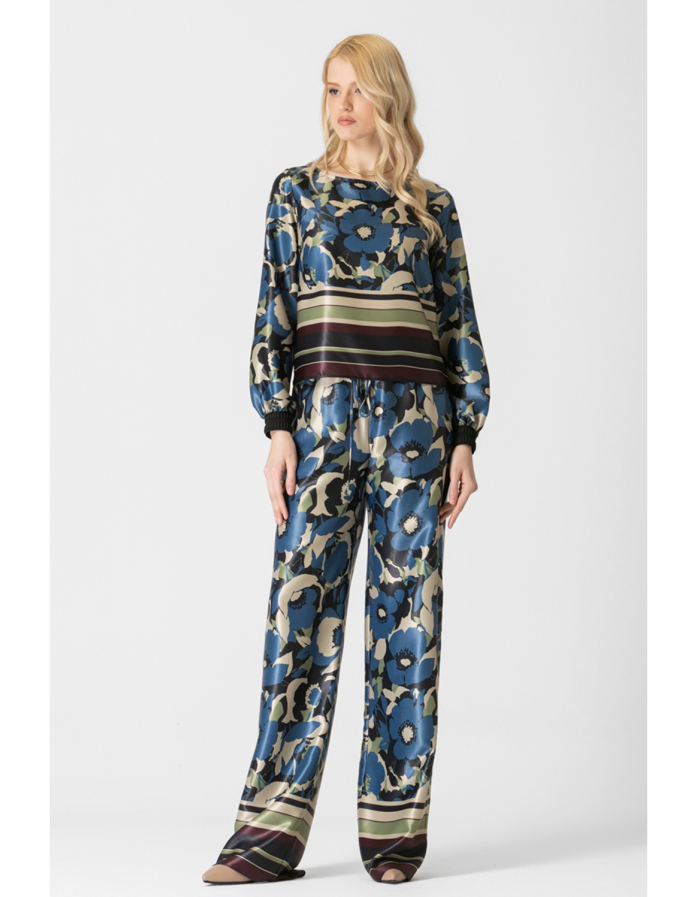 Μπλούζα εμπριμέ σατέν Florence