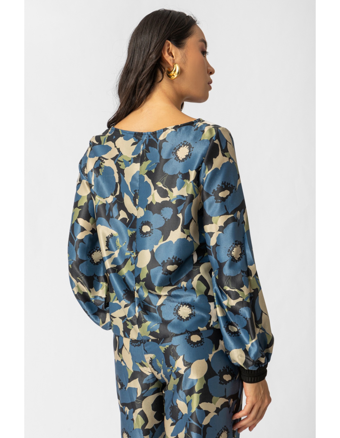 Μπλούζα εμπριμέ σατέν Florence