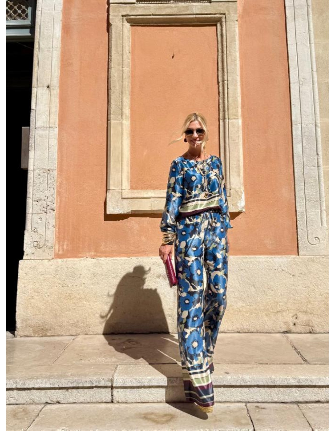 Μπλούζα εμπριμέ σατέν Florence