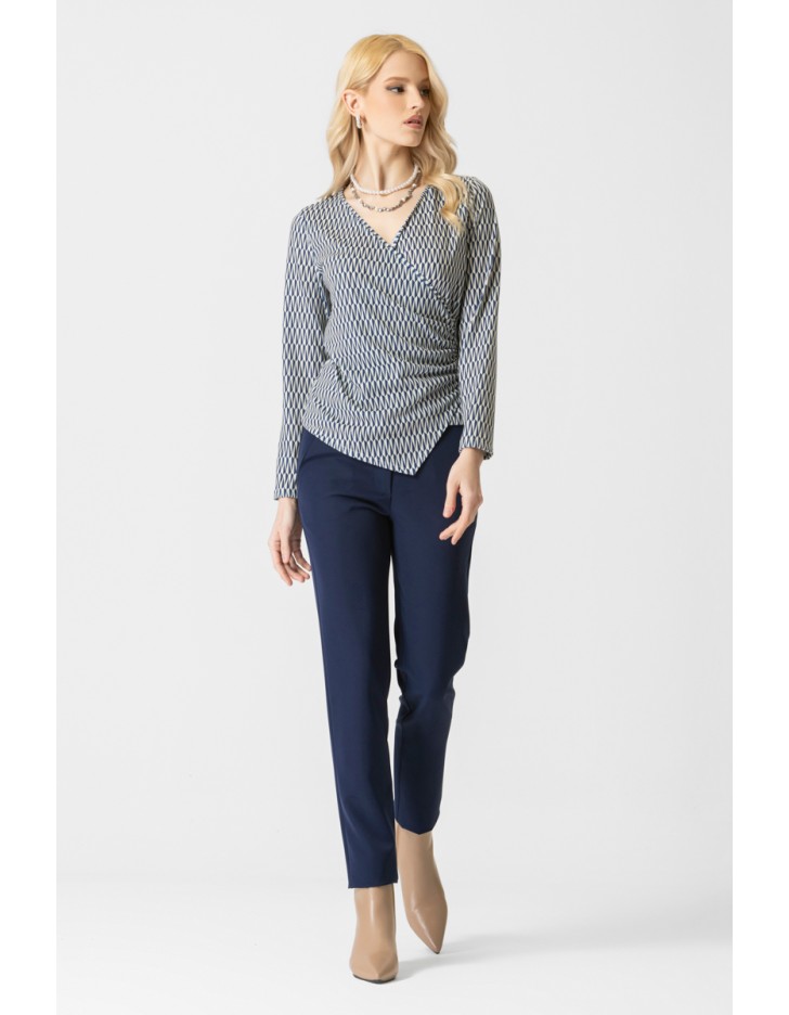 Μπλούζα πλεχτή εμπριμέ κρουαζέ Jessy