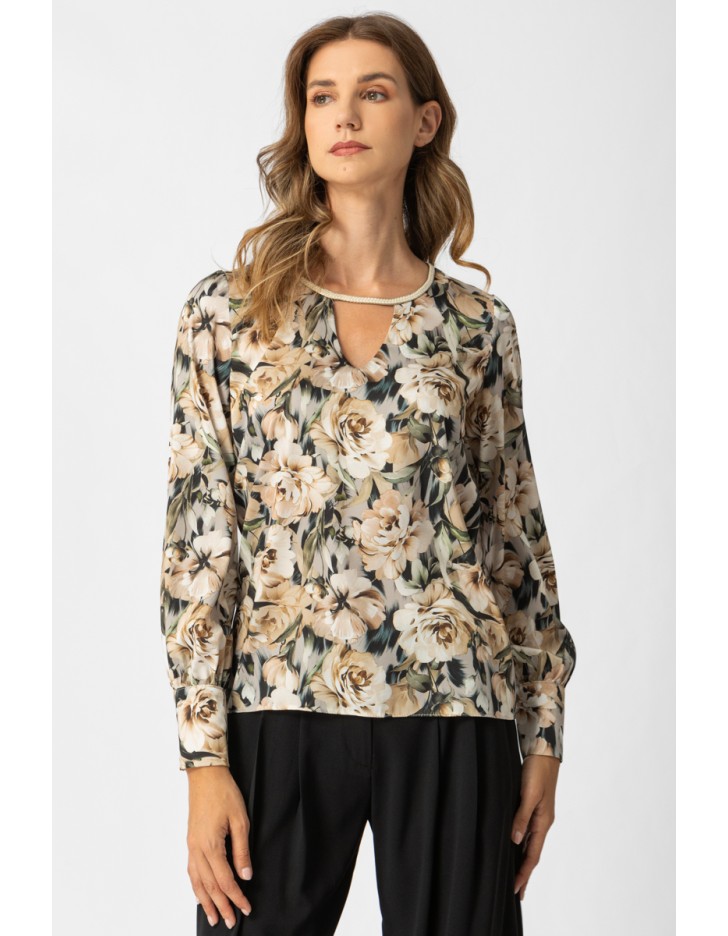Μπλούζα Floral διαγωνάλ