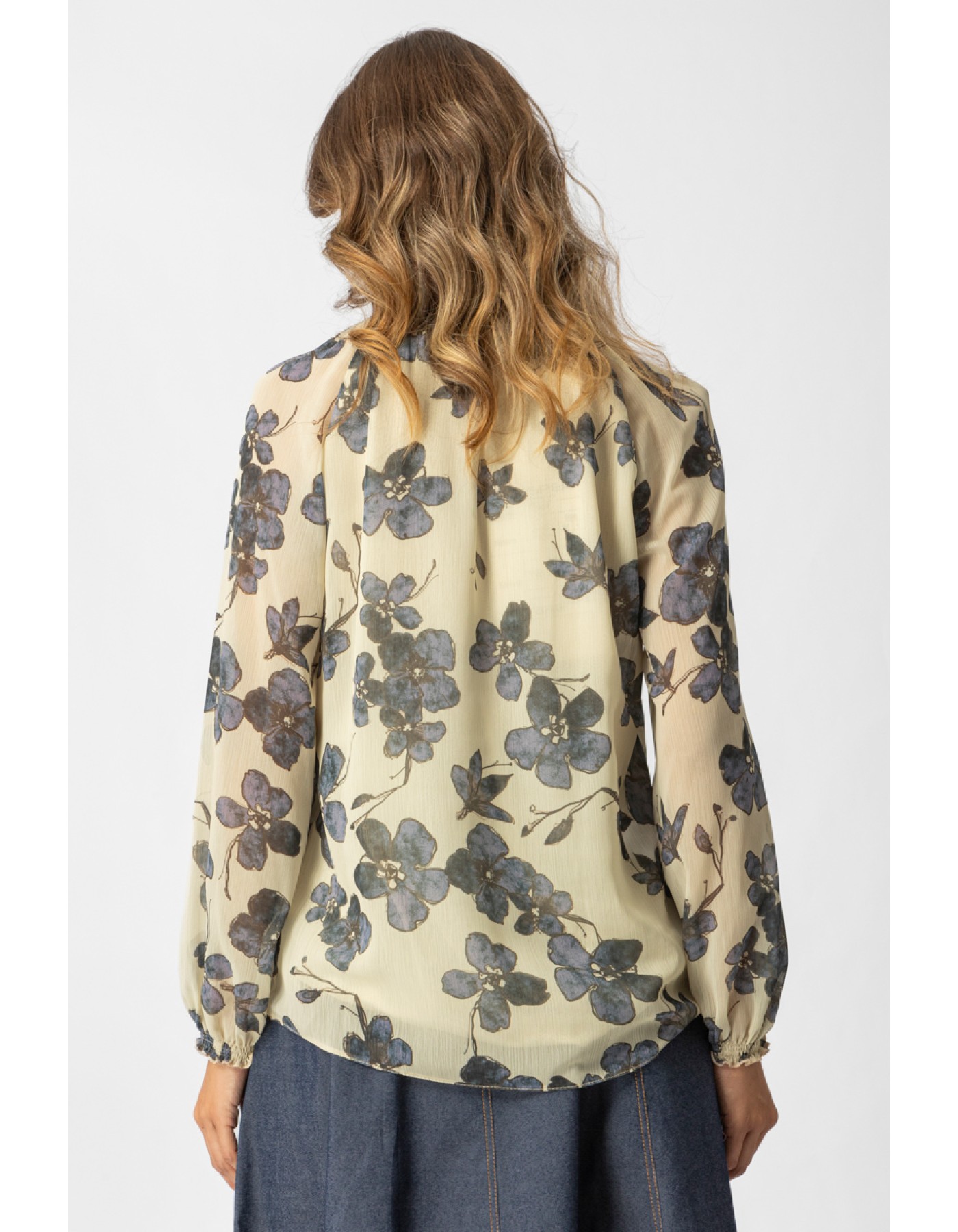 Μπλούζα εμπριμέ διαφάνεια Deni