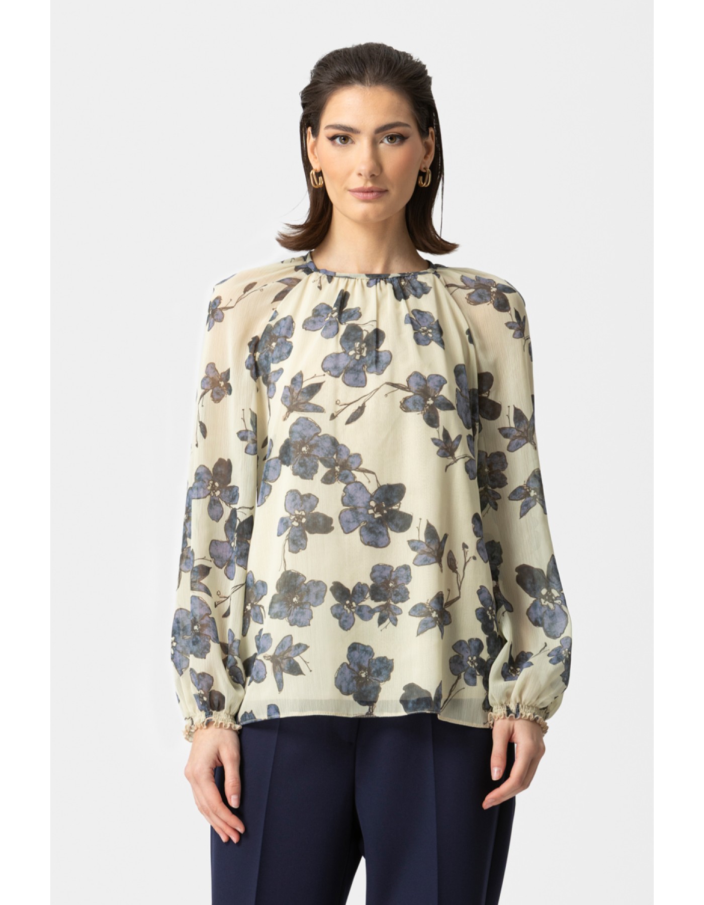 Μπλούζα εμπριμέ διαφάνεια Deni