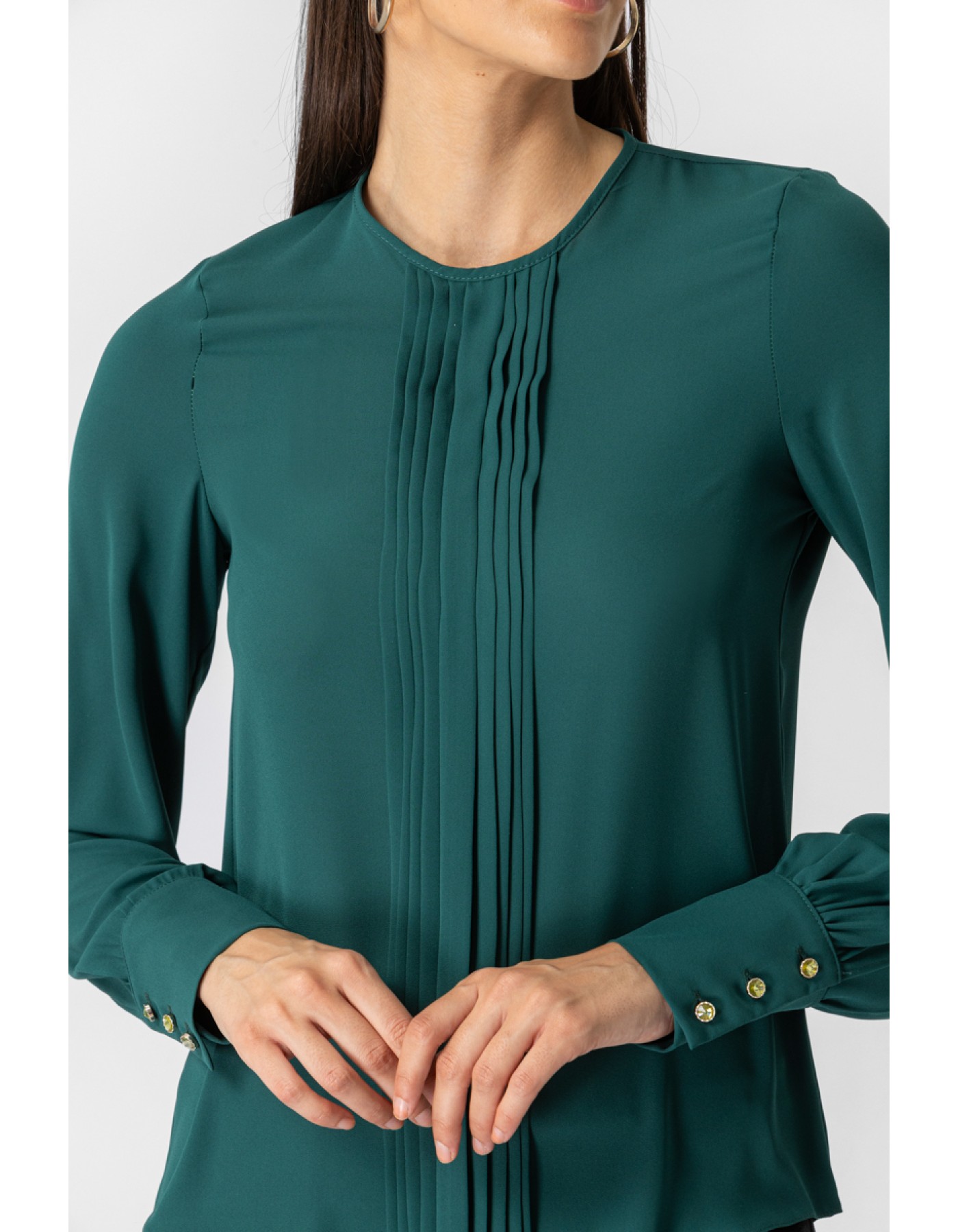 Μπλούζα ζορζέτα με πιέτες