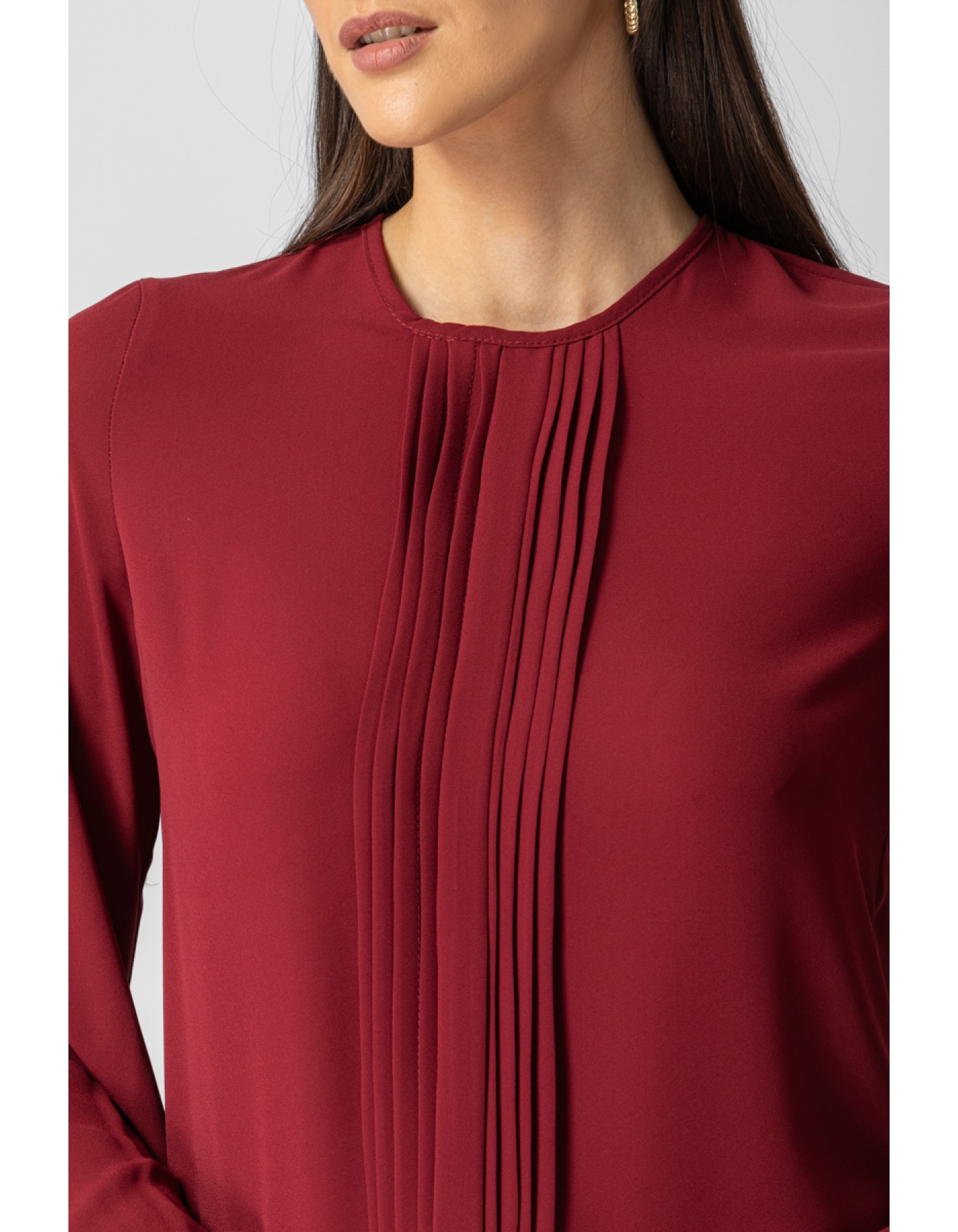 Μπλούζα ζορζέτα με πιέτες