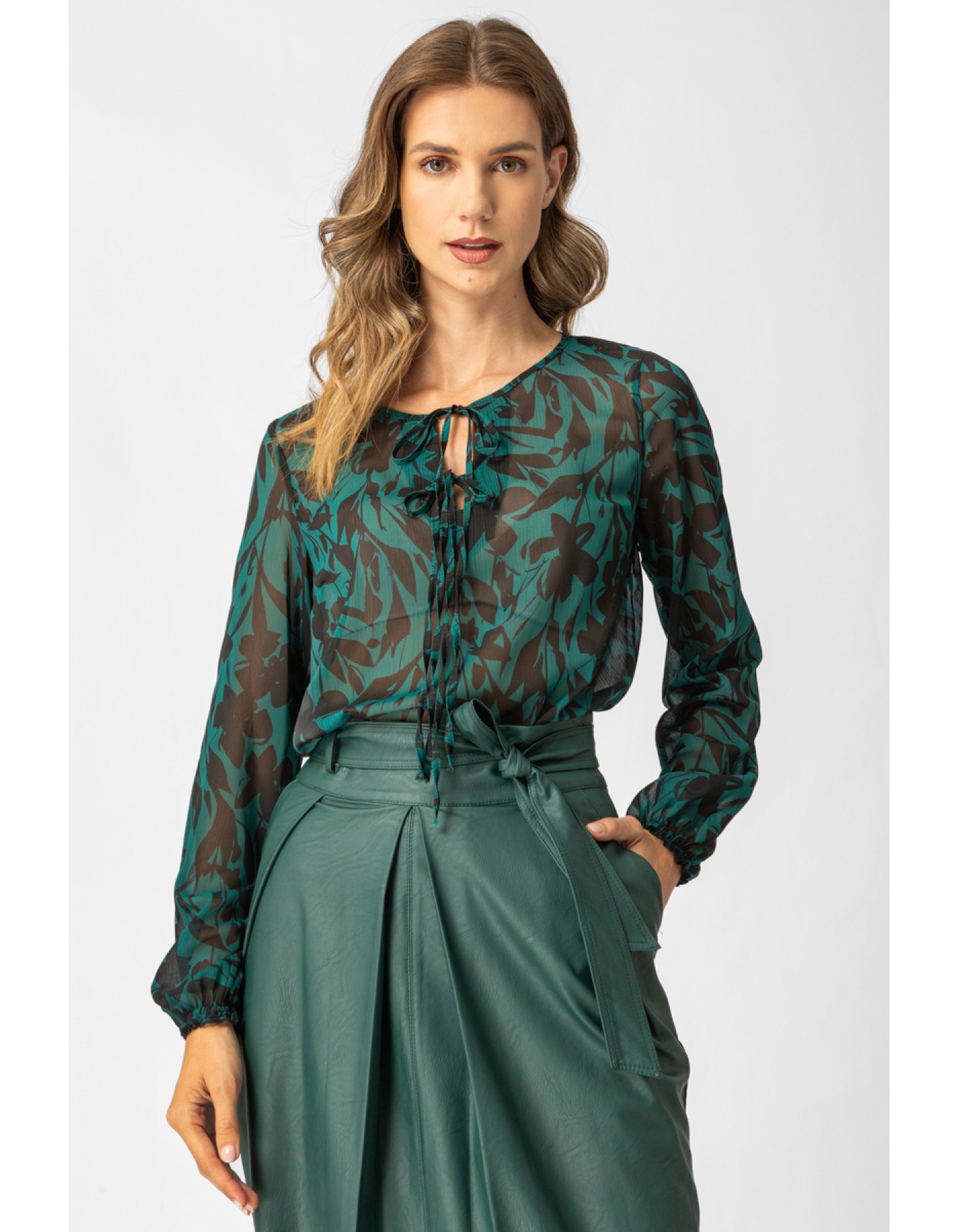 Μπλούζα εμπριμέ διαφάνεια Forest