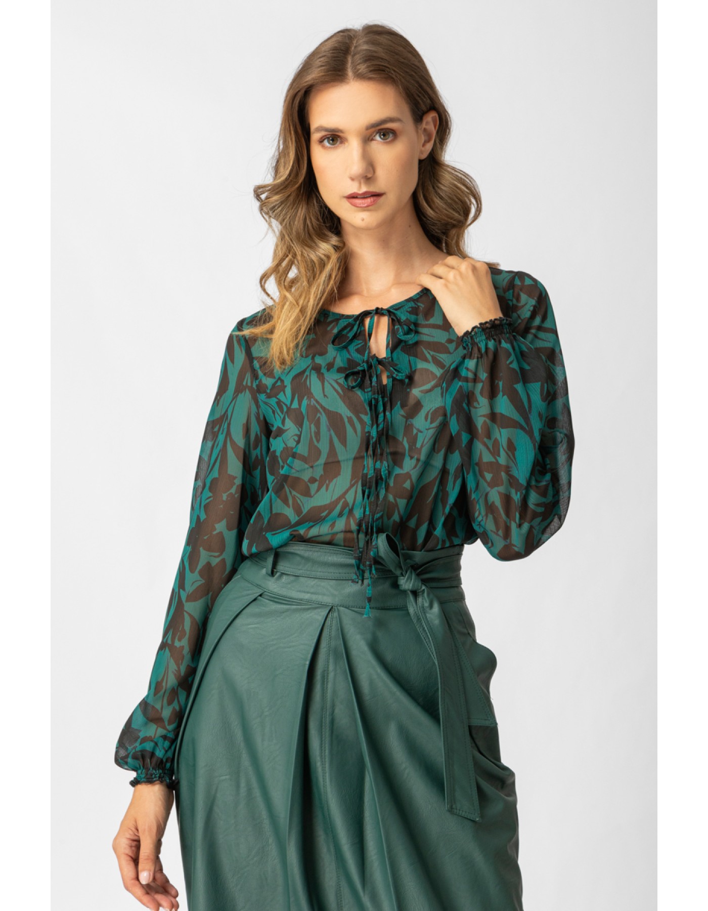 Μπλούζα εμπριμέ διαφάνεια Forest