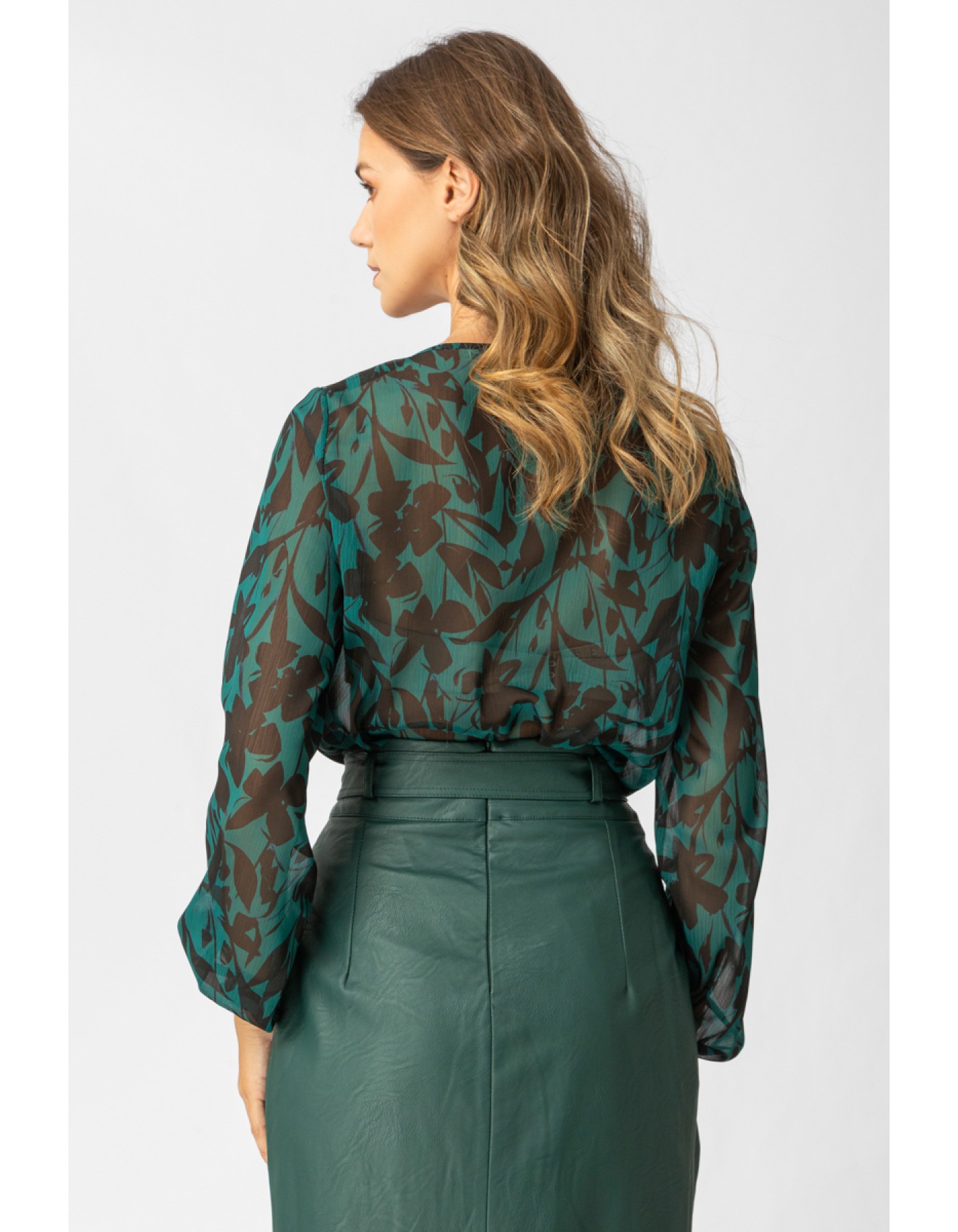 Μπλούζα εμπριμέ διαφάνεια Forest