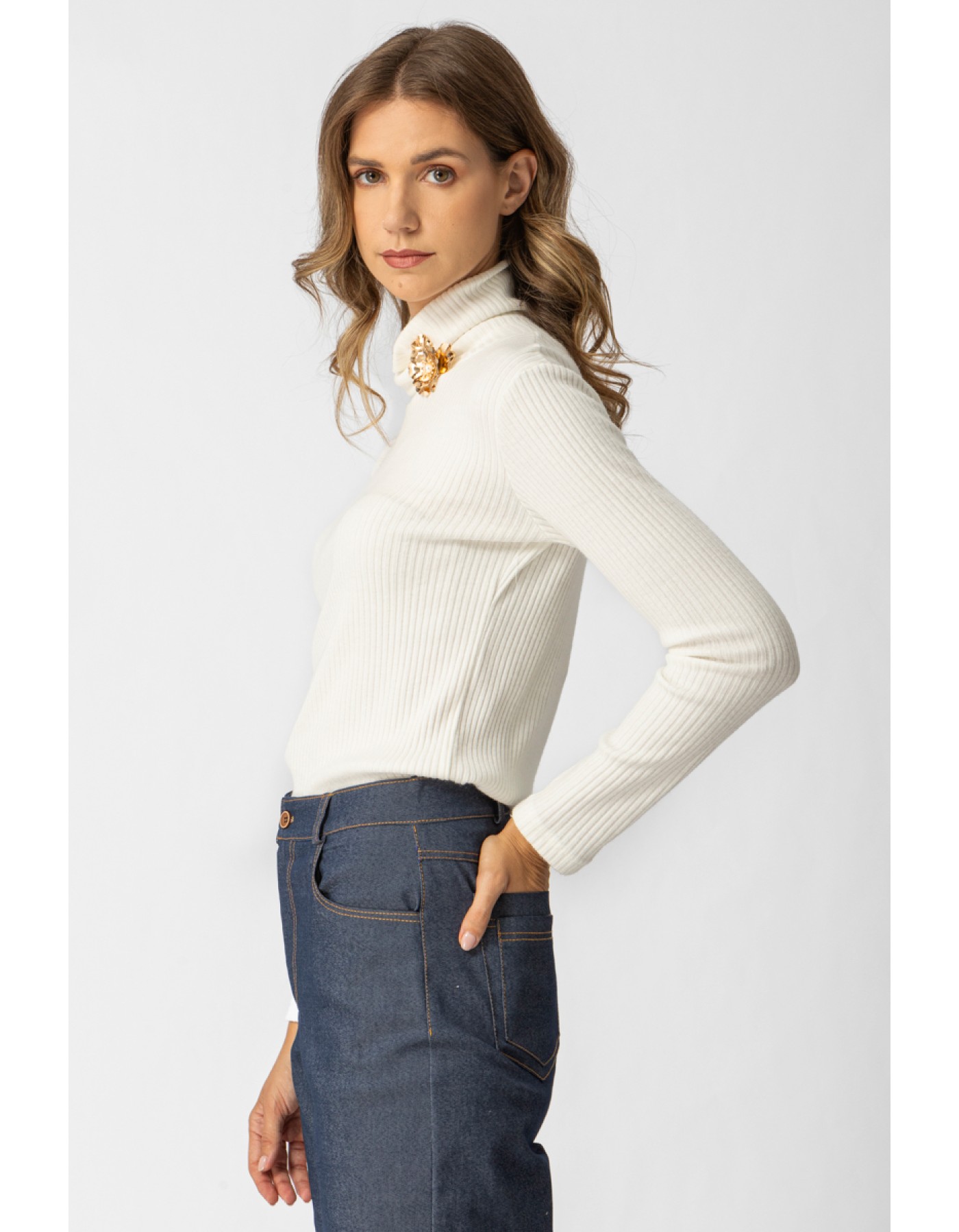 Μπλούζα Πλεχτή rib Ζιβάγκο Ginger Μπλούζα Πλεχτή rib Ζιβάγκο Ginger