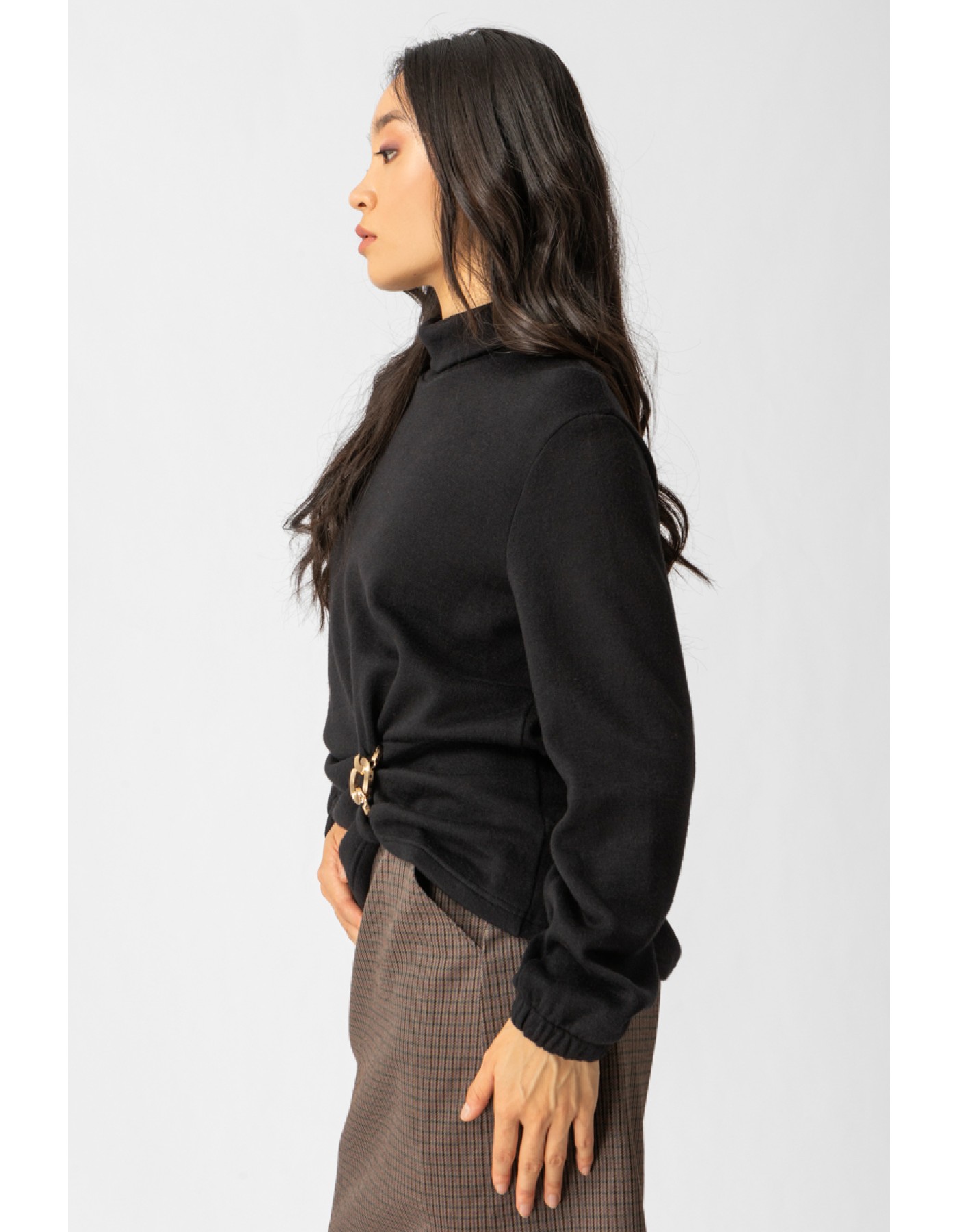 Μπλούζα πλεχτή ζιβάγκο σούρα