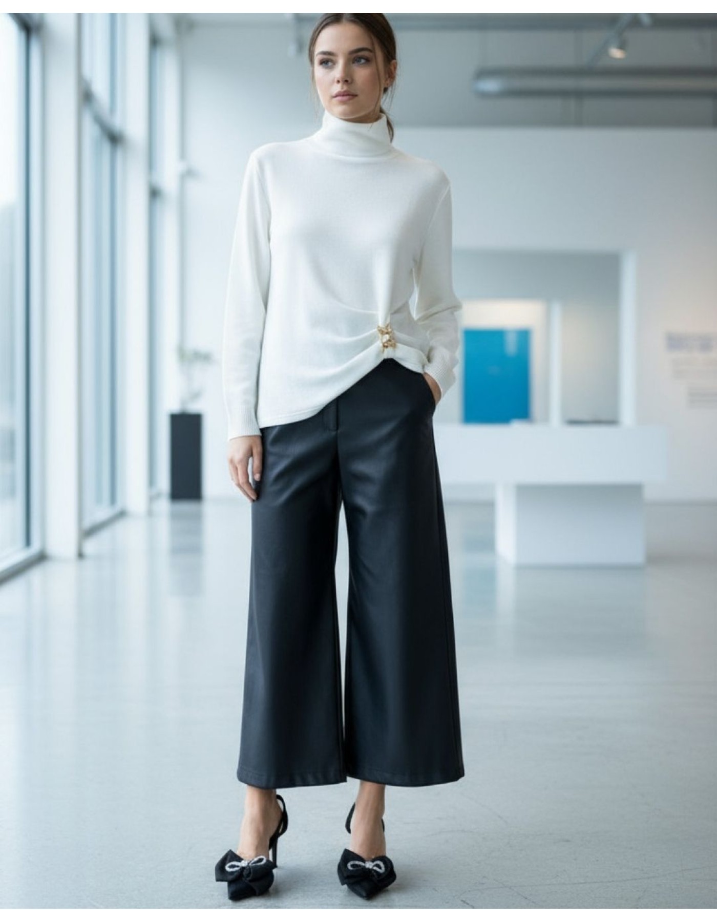 Μπλούζα πλεχτή ζιβάγκο σούρα