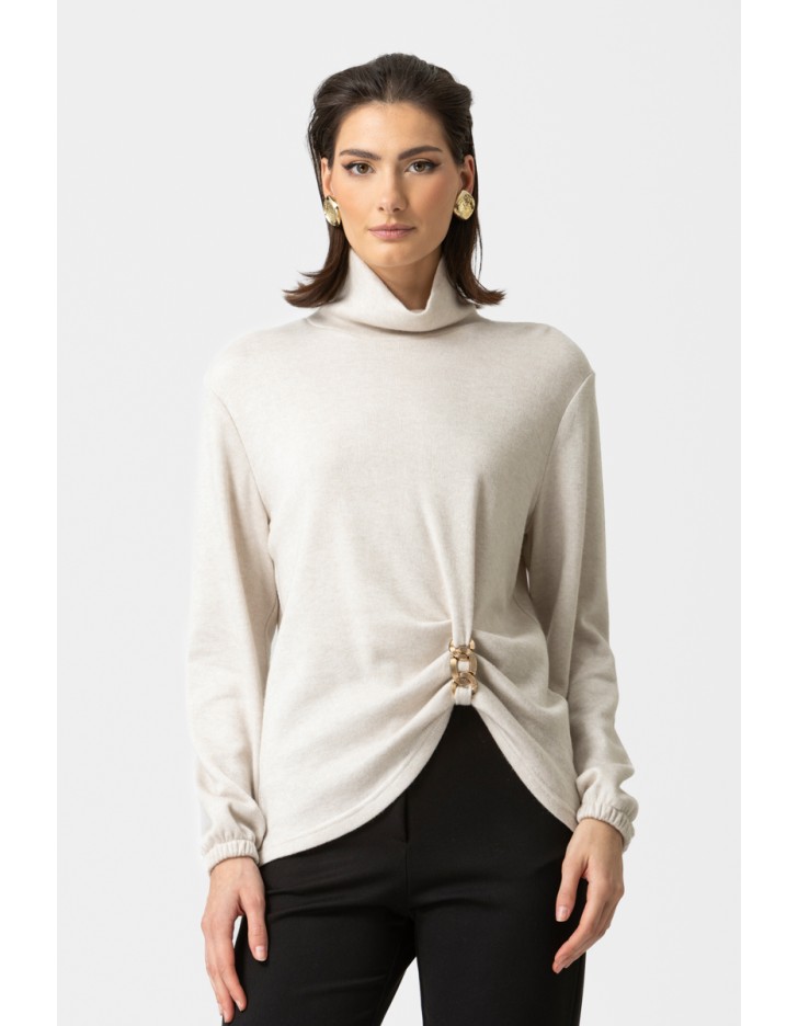 Μπλούζα πλεχτή ζιβάγκο σούρα Μπλούζα πλεχτή ζιβάγκο σούρα