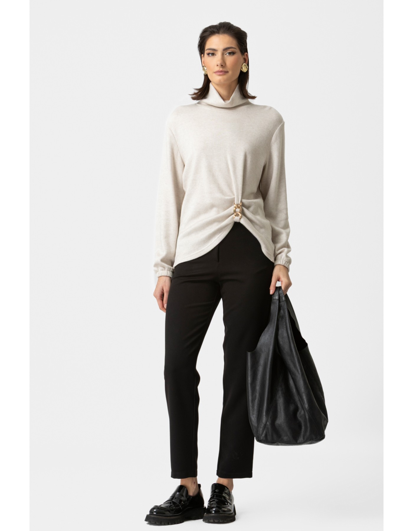 Μπλούζα πλεχτή ζιβάγκο σούρα