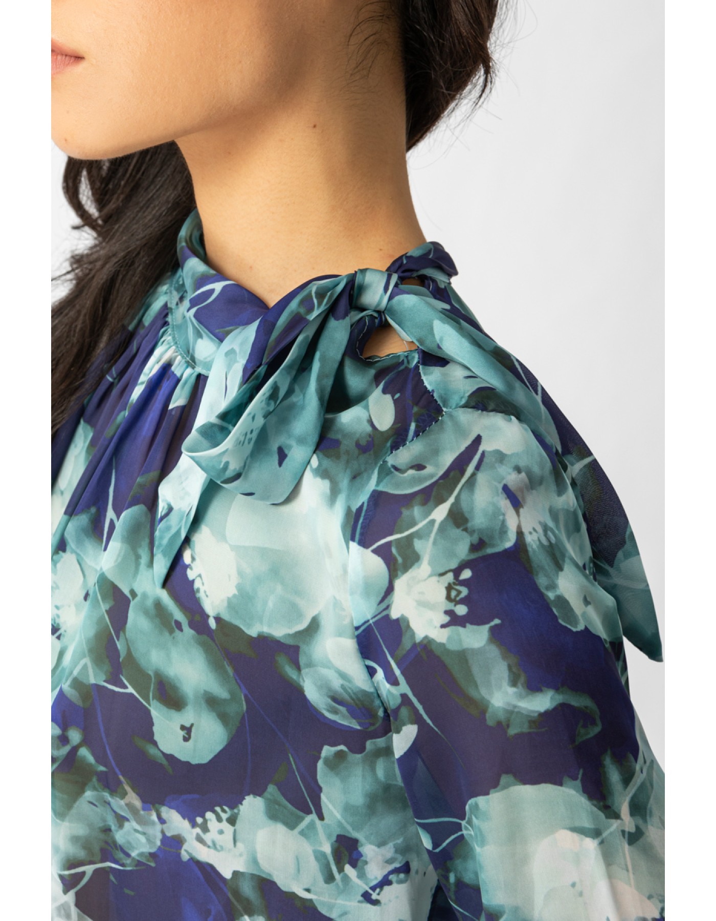 Μπλούζα εμπριμέ διαφάνεια Silky