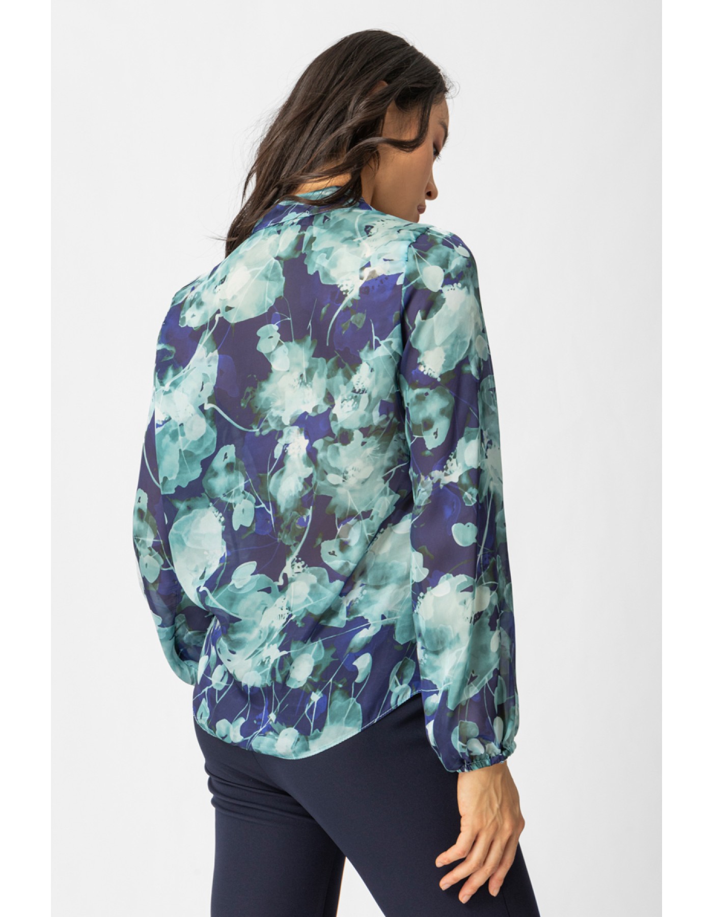 Μπλούζα εμπριμέ διαφάνεια Silky