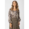 Μπλούζα σατέν εμπριμέ Leopard