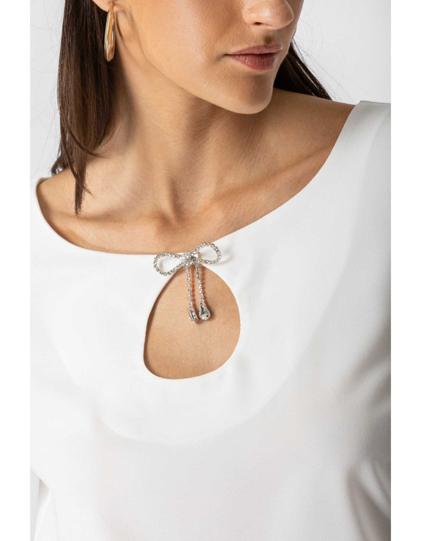 Μπλούζα κρεπ Βολάν μανίκι Attitude