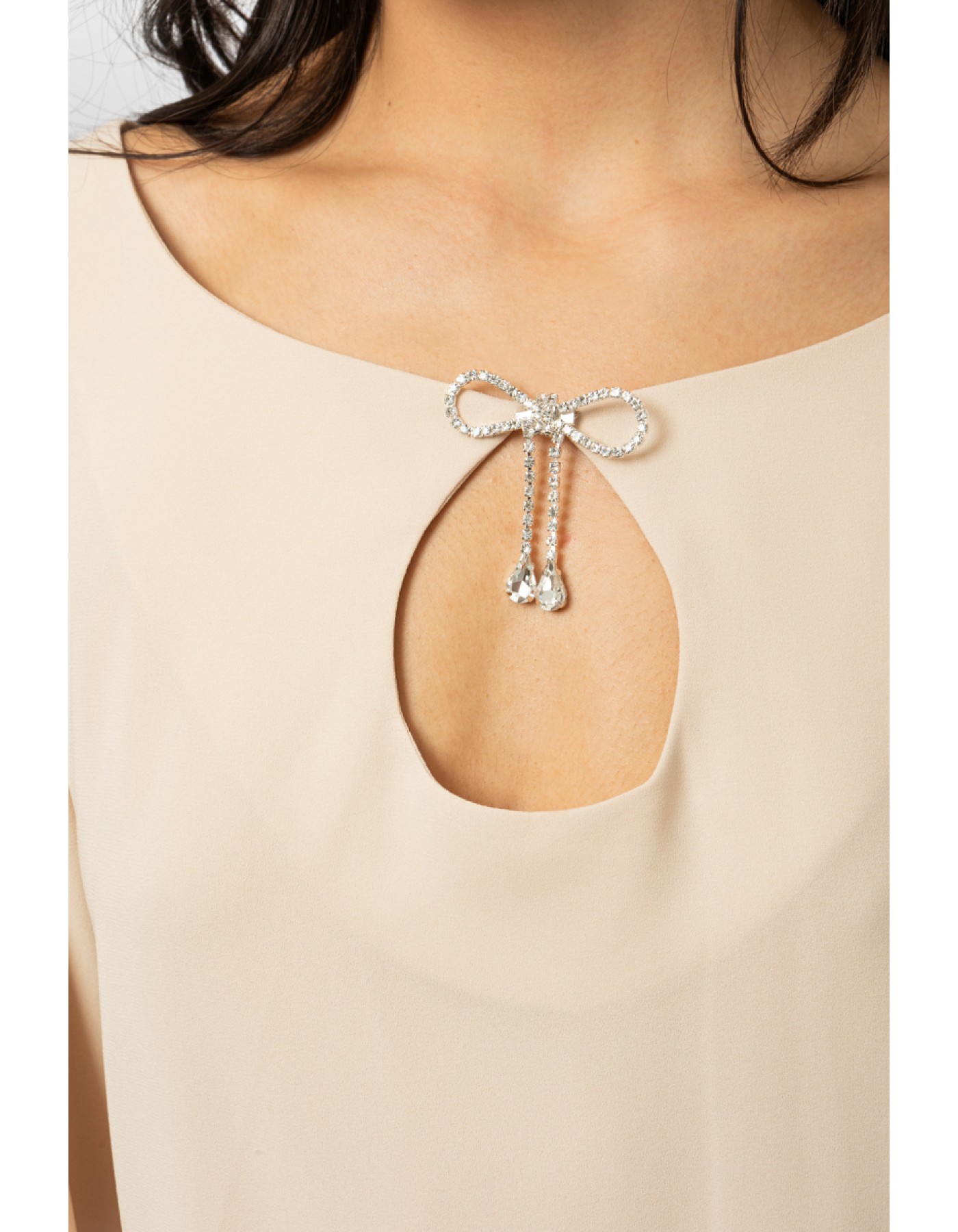 Μπλούζα κρεπ Βολάν μανίκι Attitude