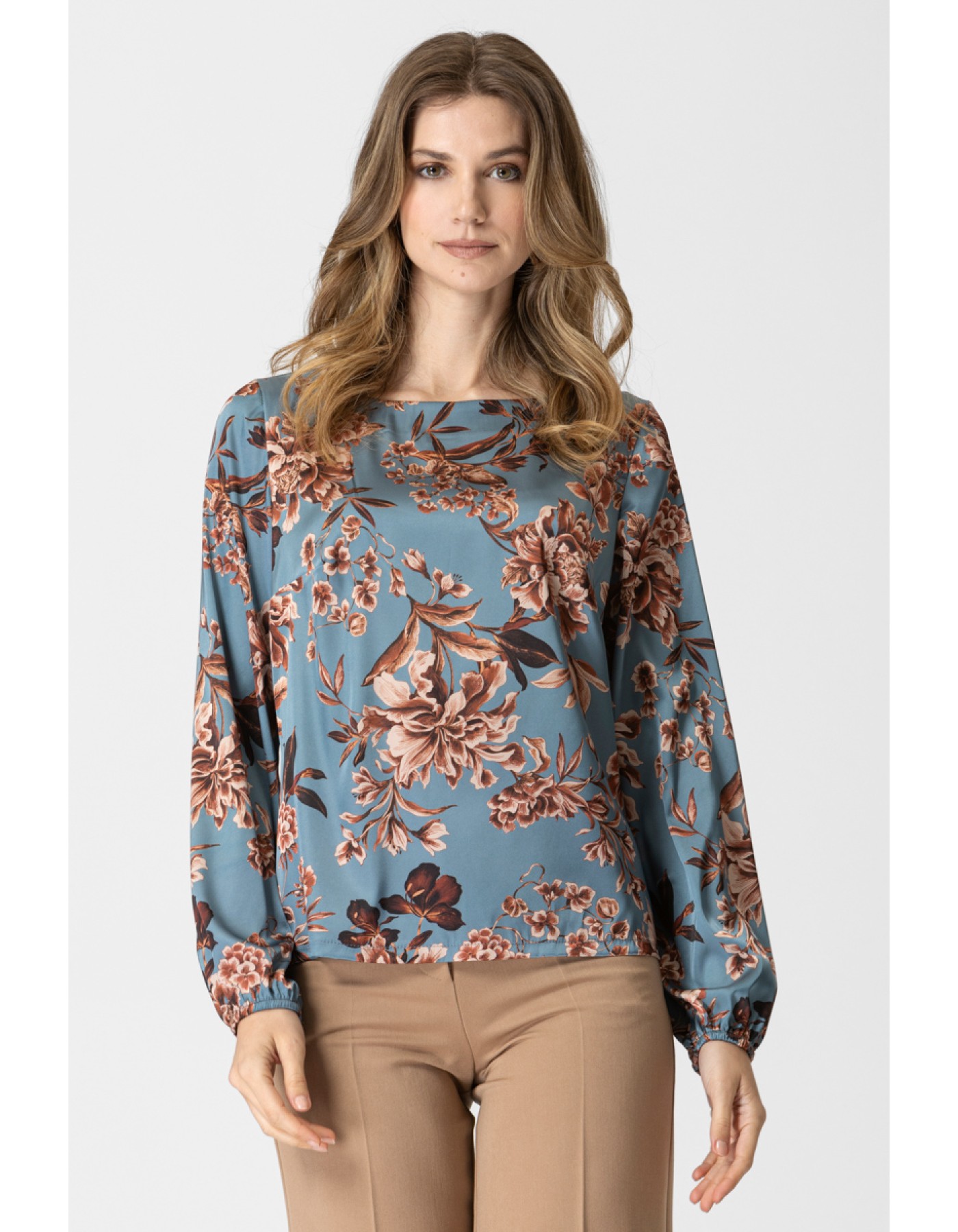 Μπλούζα εμπριμέ σατέν Jody