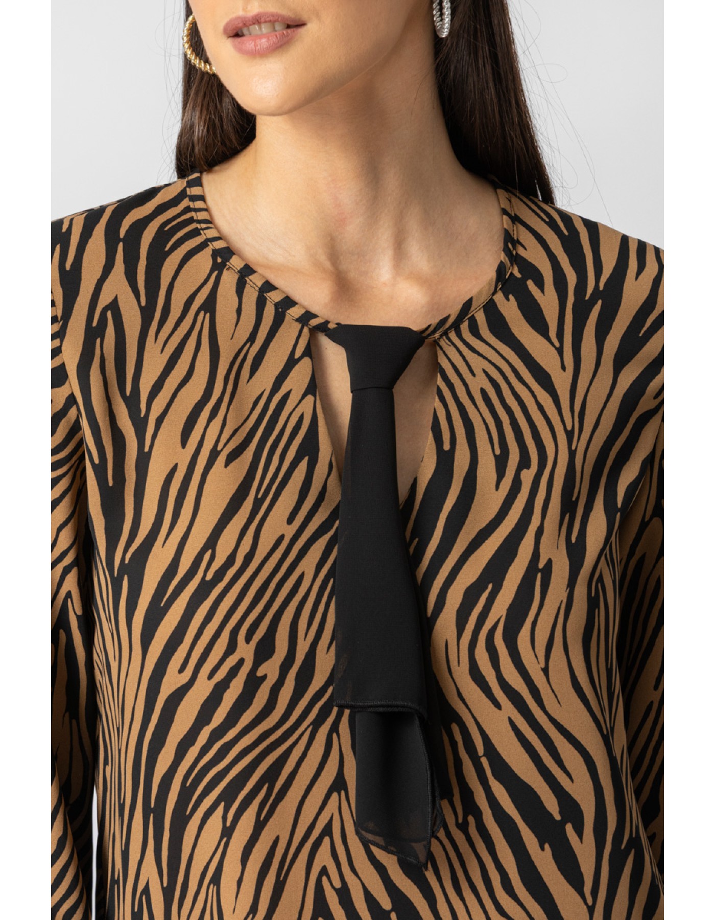 Μπλούζα διαφάνεια ζέβρα φουλάρι Μπλούζα διαφάνεια ζέβρα φουλάρι