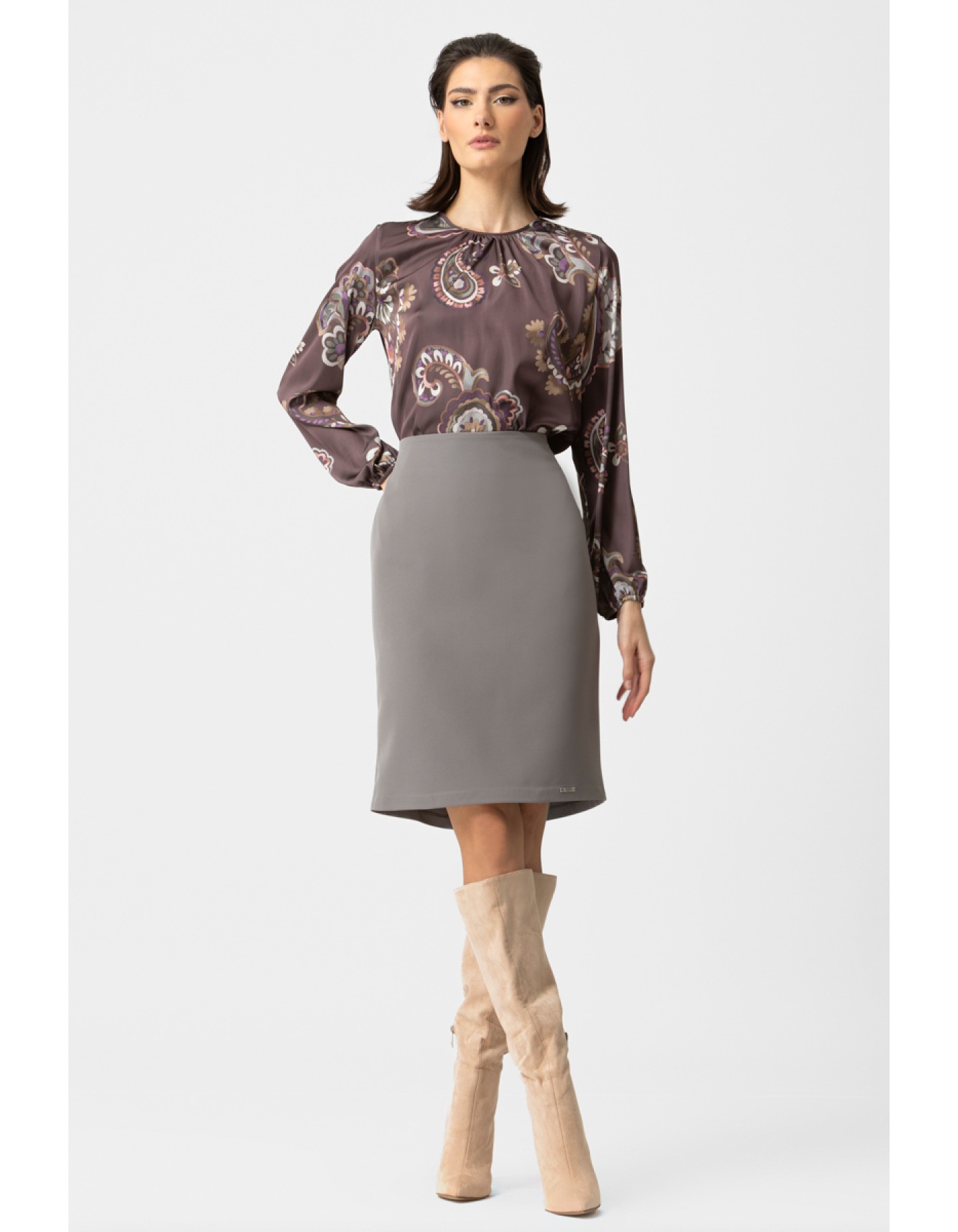 Μπλούζα εμπριμέ σατέν Angelica Μπλούζα εμπριμέ σατέν Angelica