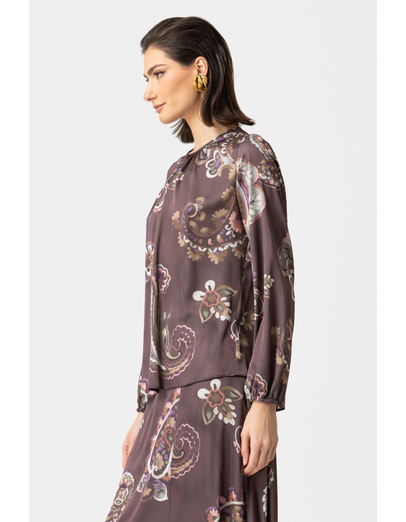 Μπλούζα εμπριμέ σατέν Angelica Μπλούζα εμπριμέ σατέν Angelica