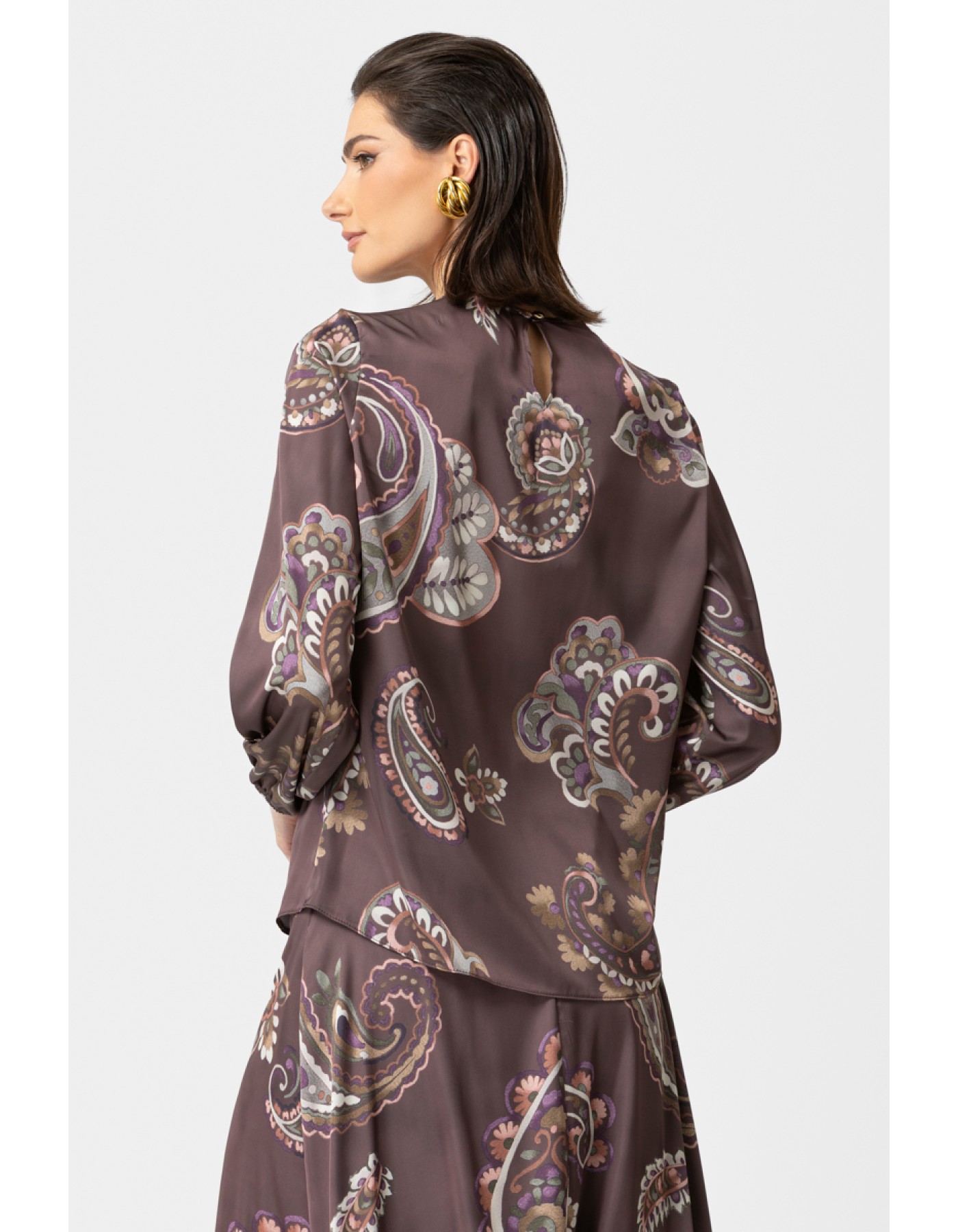 Μπλούζα εμπριμέ σατέν Angelica Μπλούζα εμπριμέ σατέν Angelica