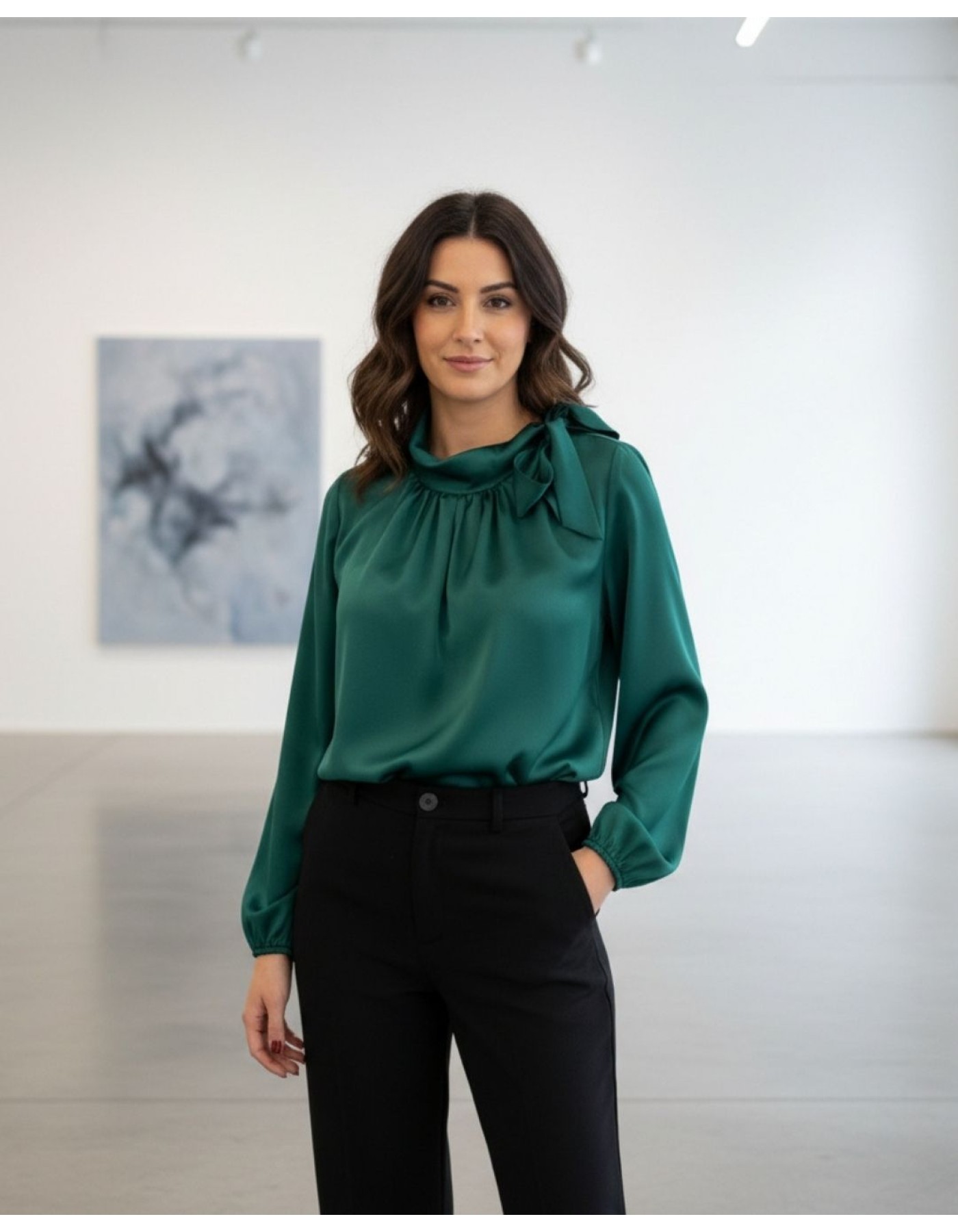 Μπλούζα σατέν δέσιμο Jasmina Μπλούζα σατέν δέσιμο Jasmina