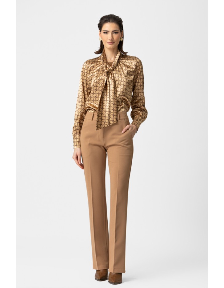 Μπλούζα σατέν με φουλάρι