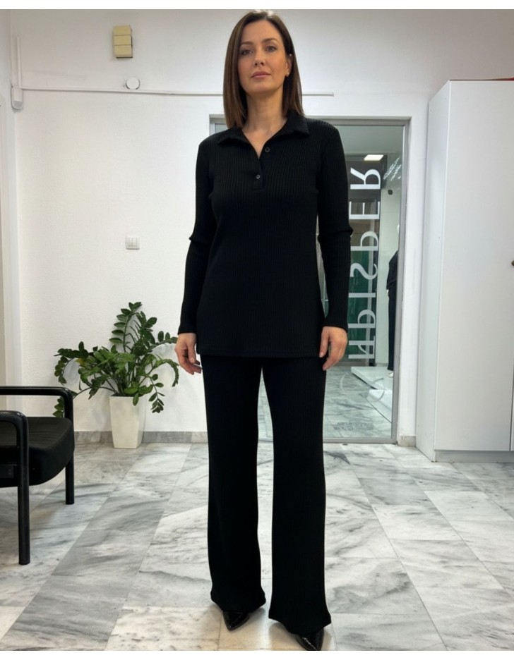 Μπλούζα Rib Γιακάς