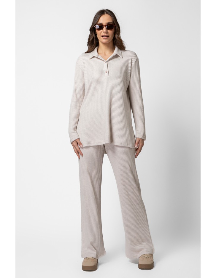 Μπλούζα Rib Γιακάς