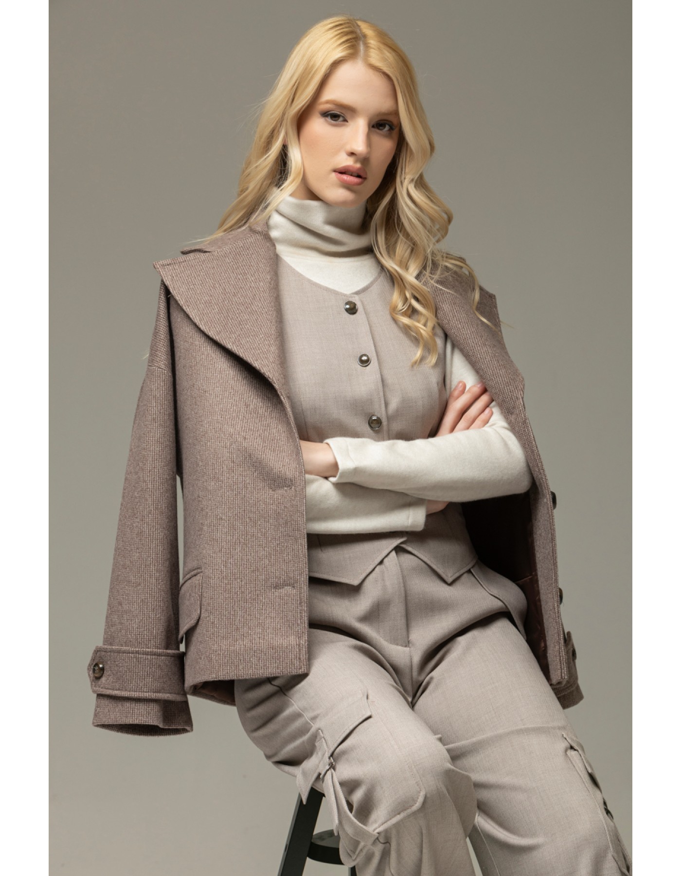 Παλτοζακέτα καρώ