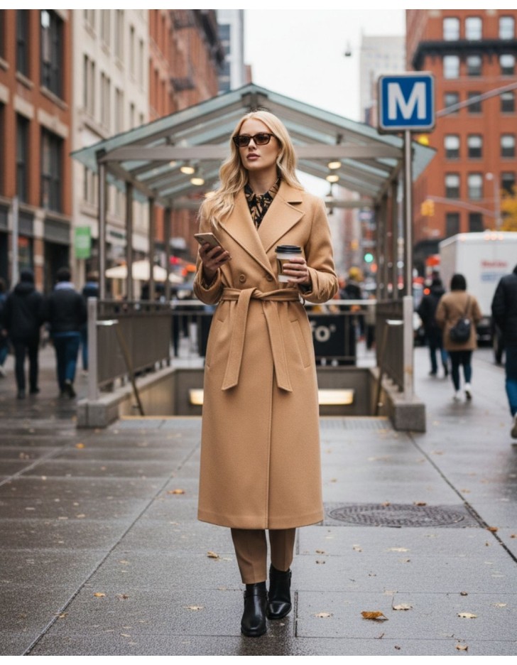 Παλτό διαγωνάλ Cashmere touch