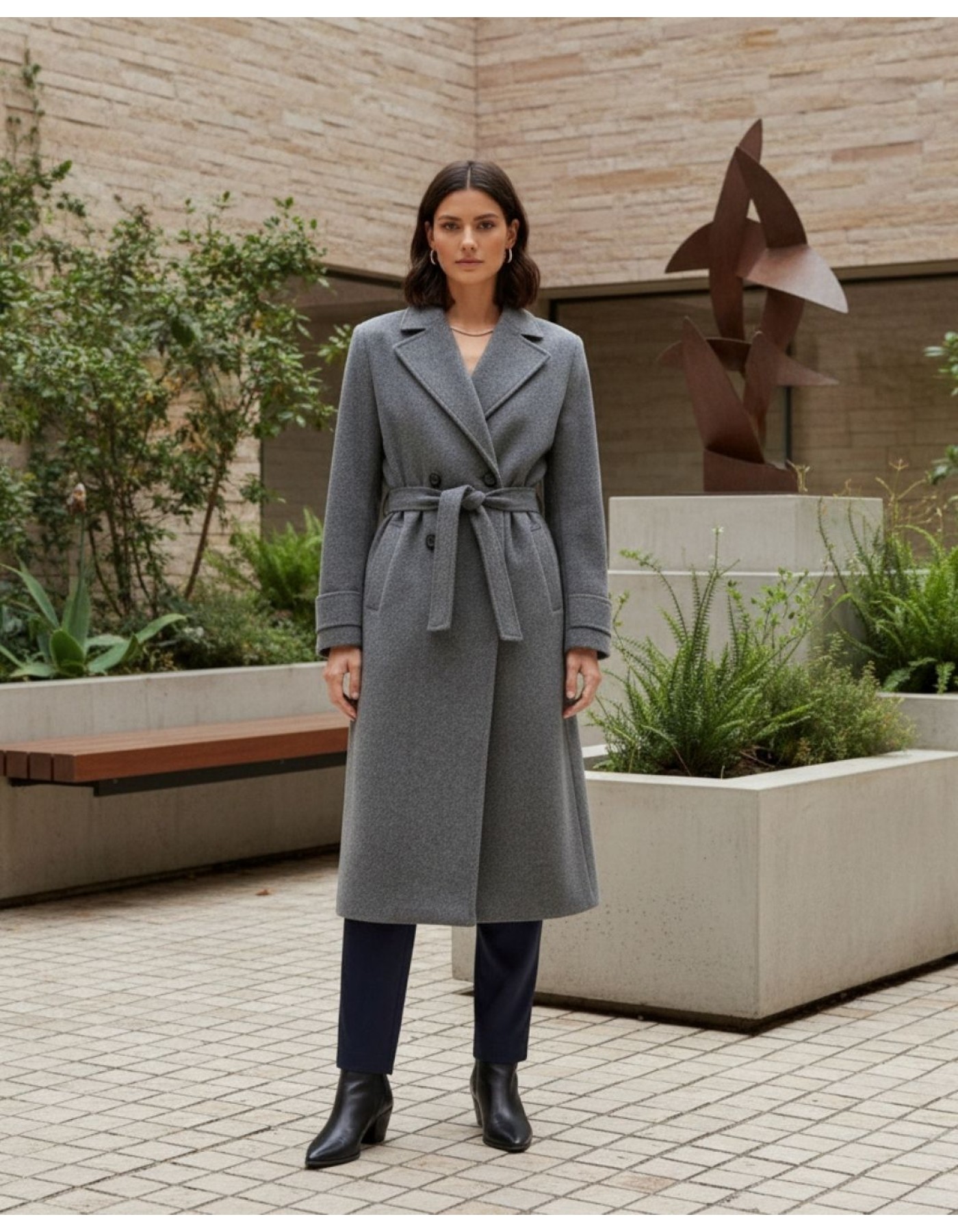 Παλτό διαγωνάλ Cashmere touch