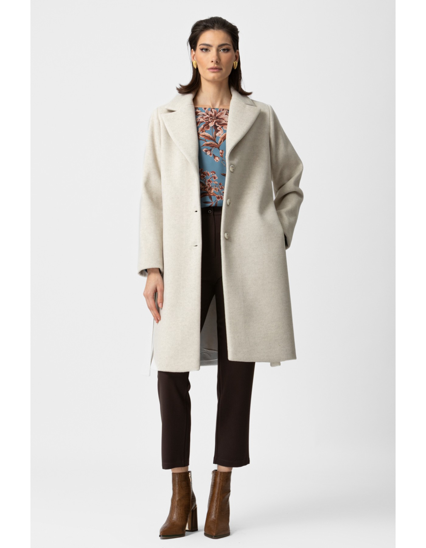 Παλτό χνουδωτό πέτο γιακά