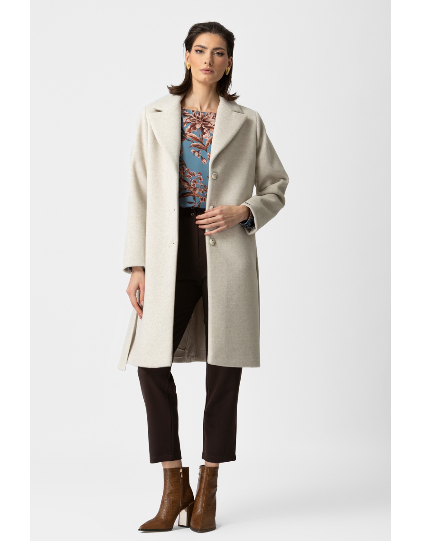 Παλτό χνουδωτό πέτο γιακά