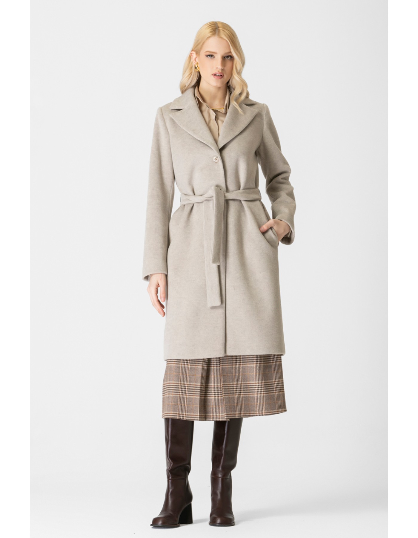 Παλτό χνουδωτό πέτο γιακά