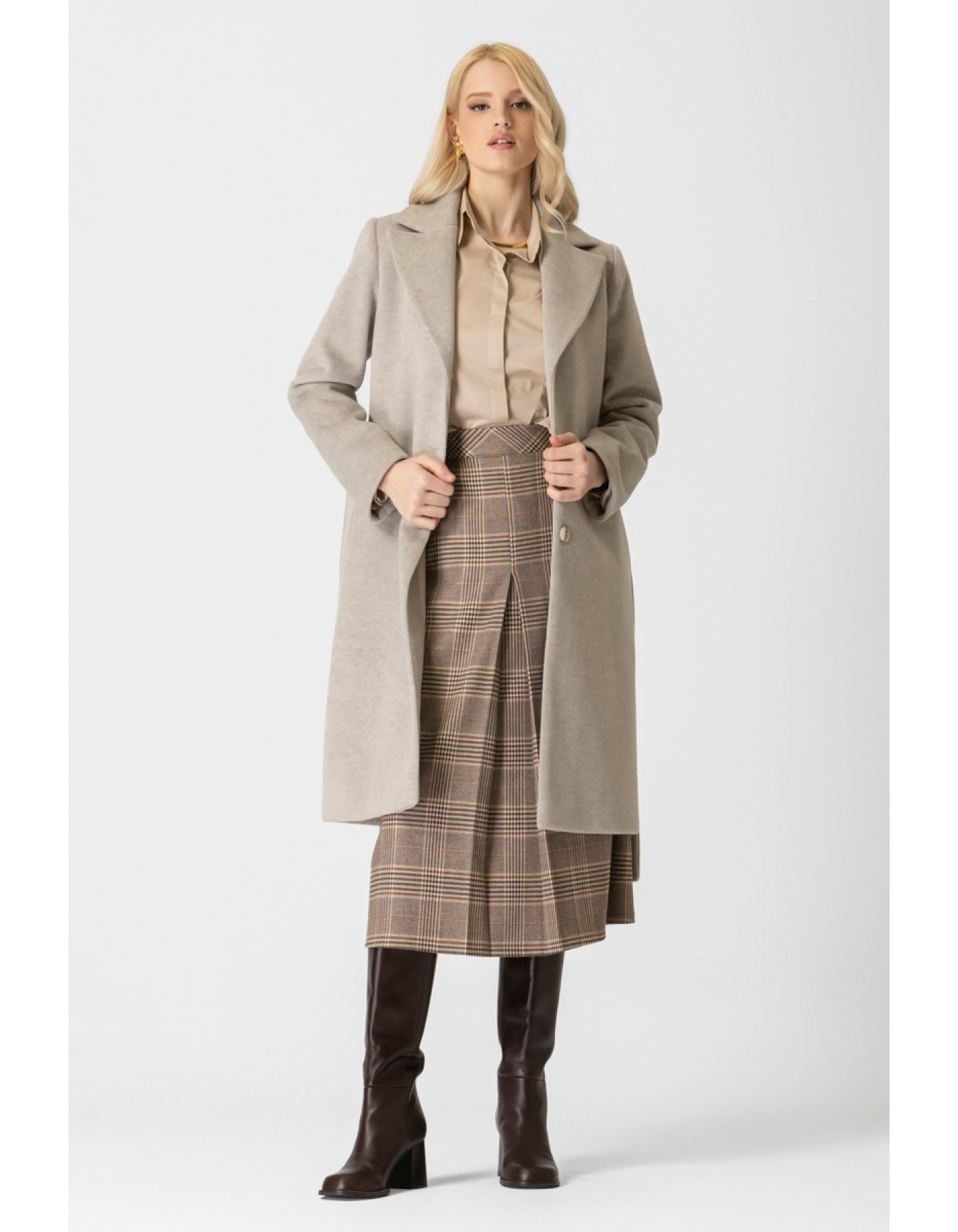 Παλτό χνουδωτό πέτο γιακά