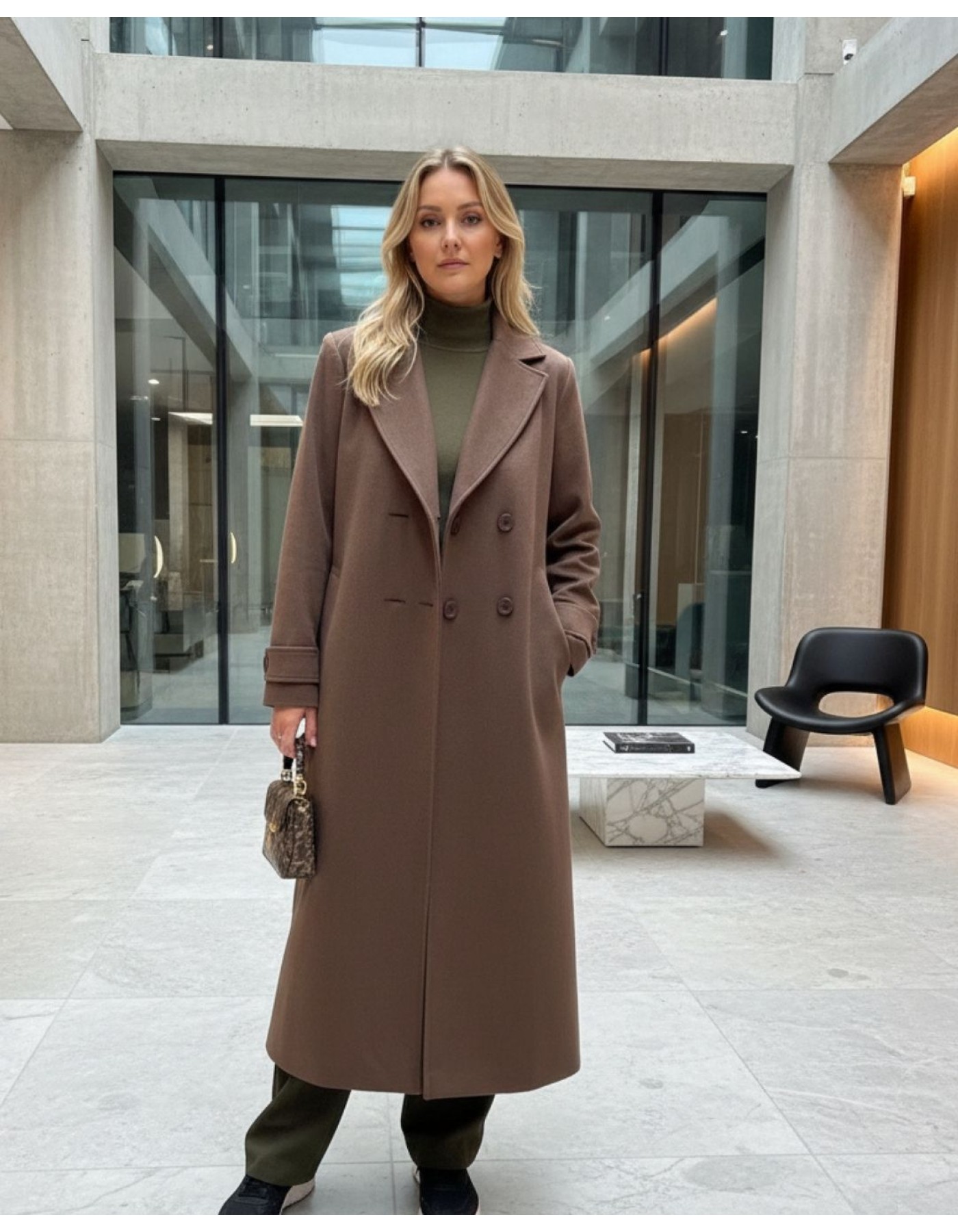 Παλτό σταυροκούμπι διαγωνάλ chain