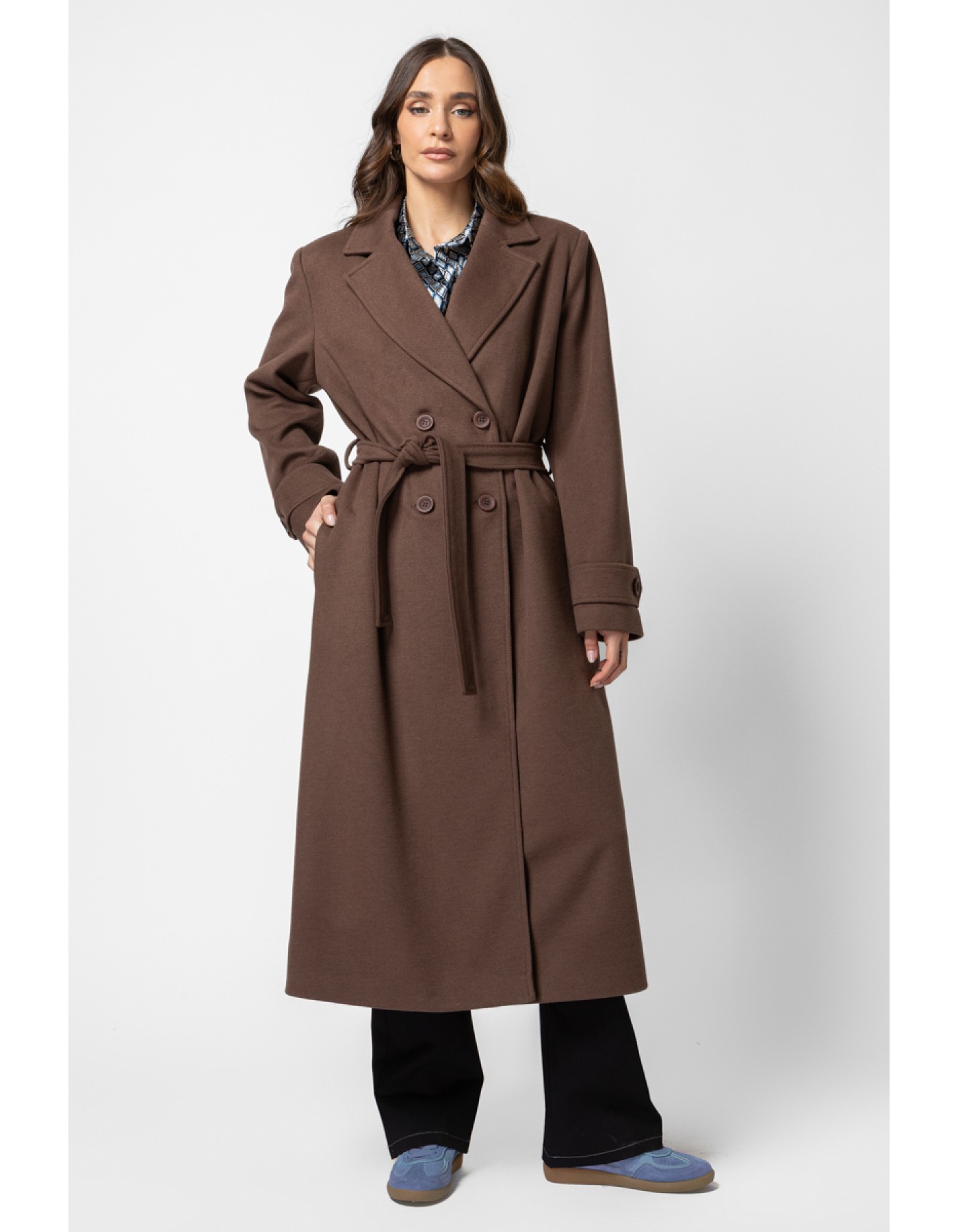 Παλτό σταυροκούμπι διαγωνάλ chain