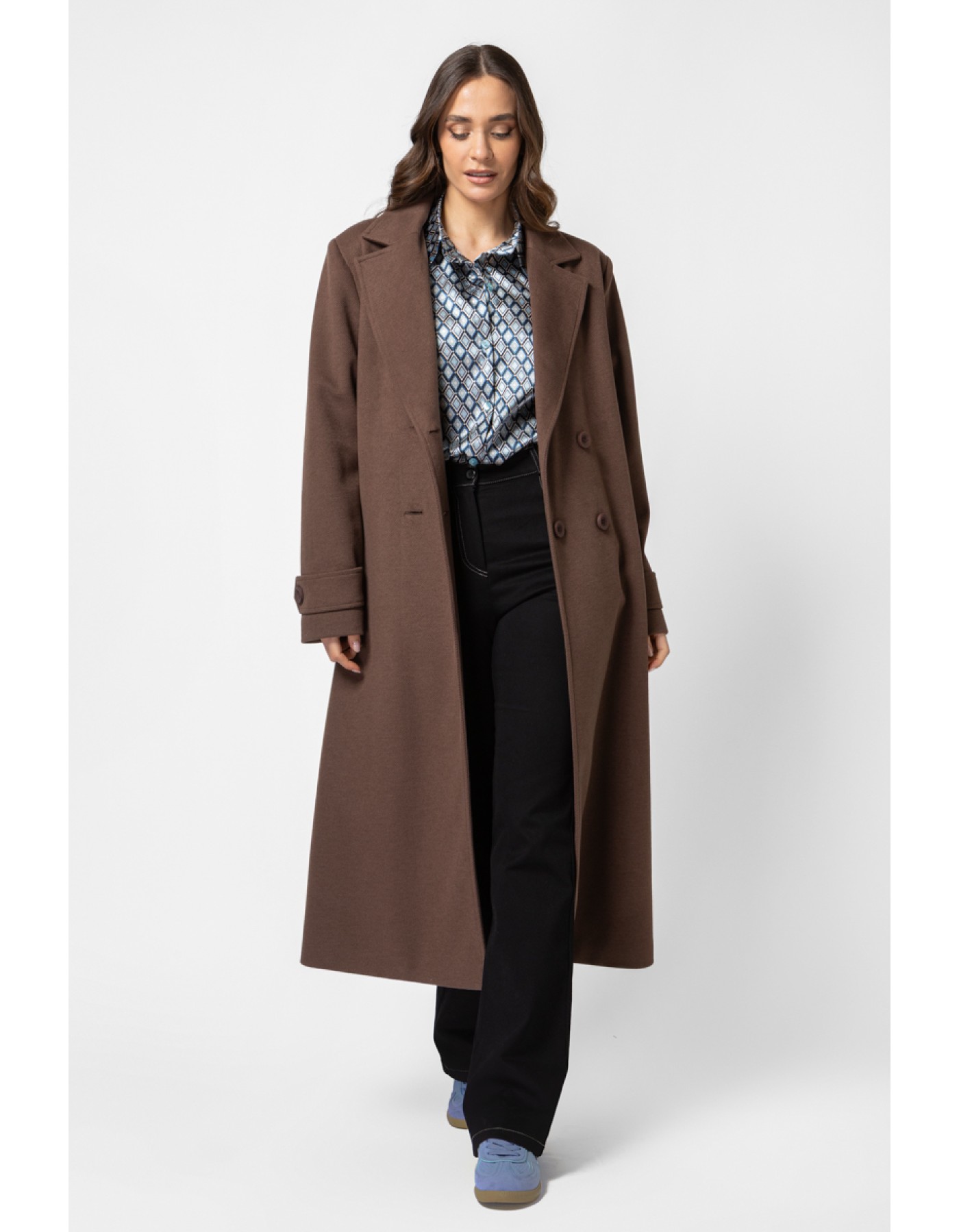 Παλτό σταυροκούμπι διαγωνάλ chain