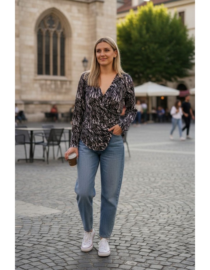 Μπλούζα κρουαζέ πλεχτή Nandia Μπλούζα κρουαζέ πλεχτή Nandia