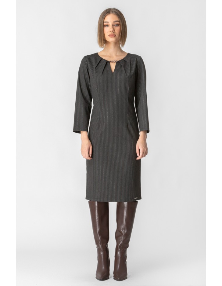 Φόρεμα ριγέ Lurex αλυσίδα