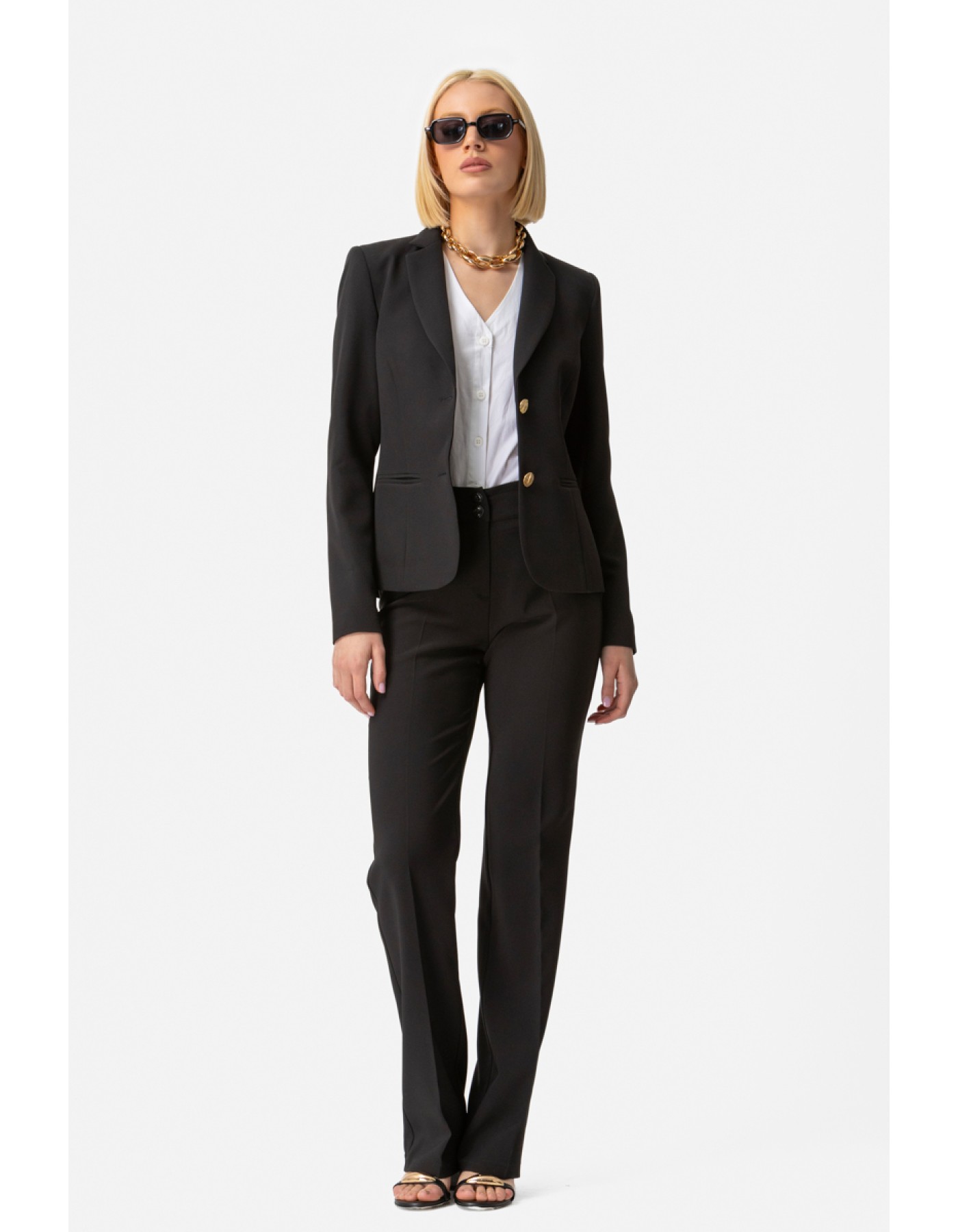 Σακάκι μεσάτο κρεπ_Muffin γιακάς